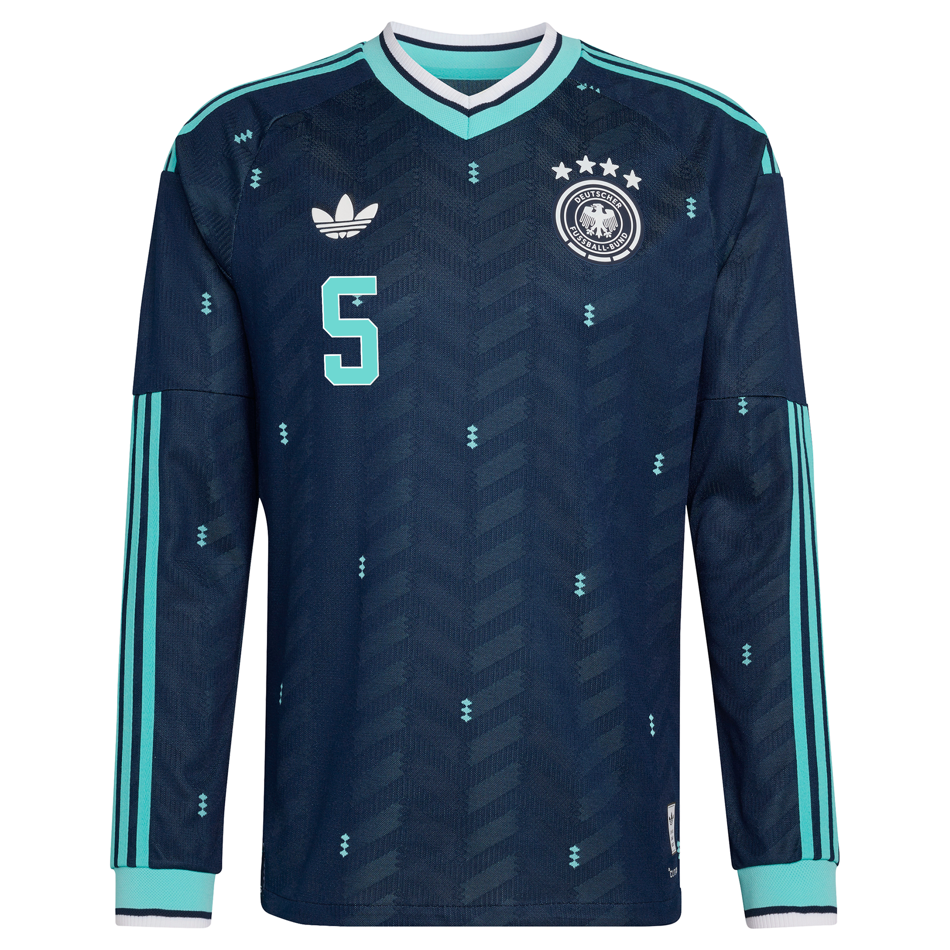 Germany National Team adidas Away Authentic Shirt 2026 - Long Sleeve with Pavlović 5 printing, , rebel_hi-res