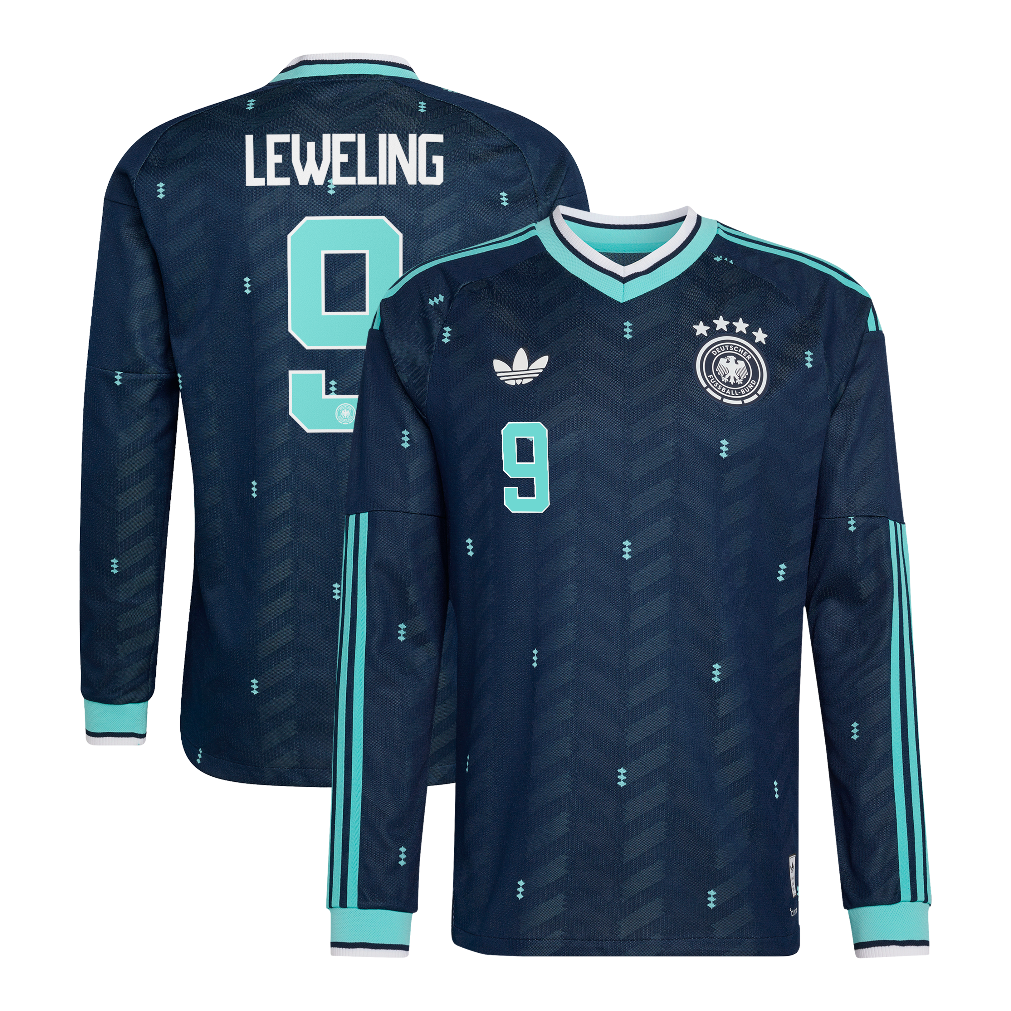 Germany National Team adidas Away Authentic Shirt 2026 - Long Sleeve with Leweling 9 printing