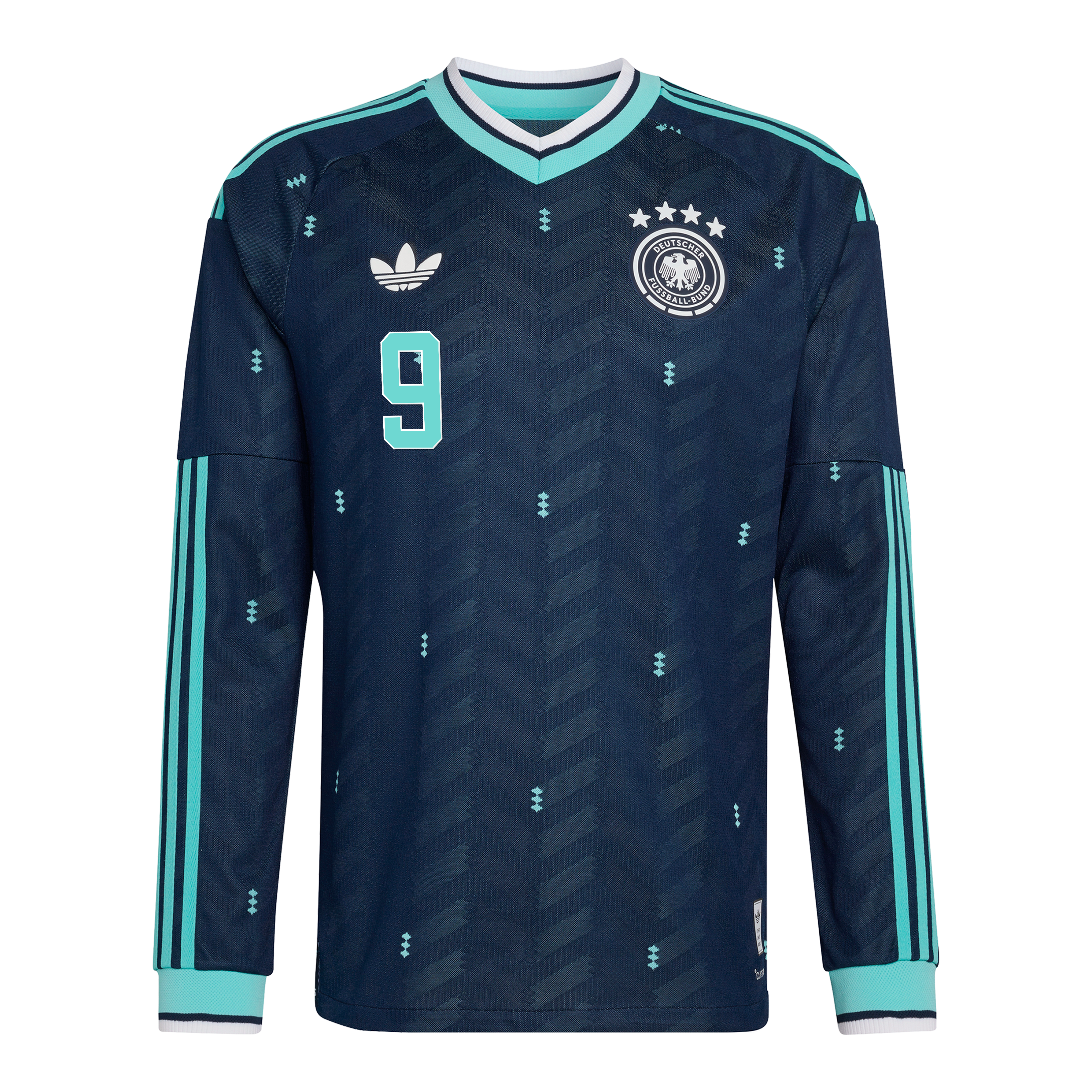 Germany National Team adidas Away Authentic Shirt 2026 - Long Sleeve with Leweling 9 printing, , rebel_hi-res