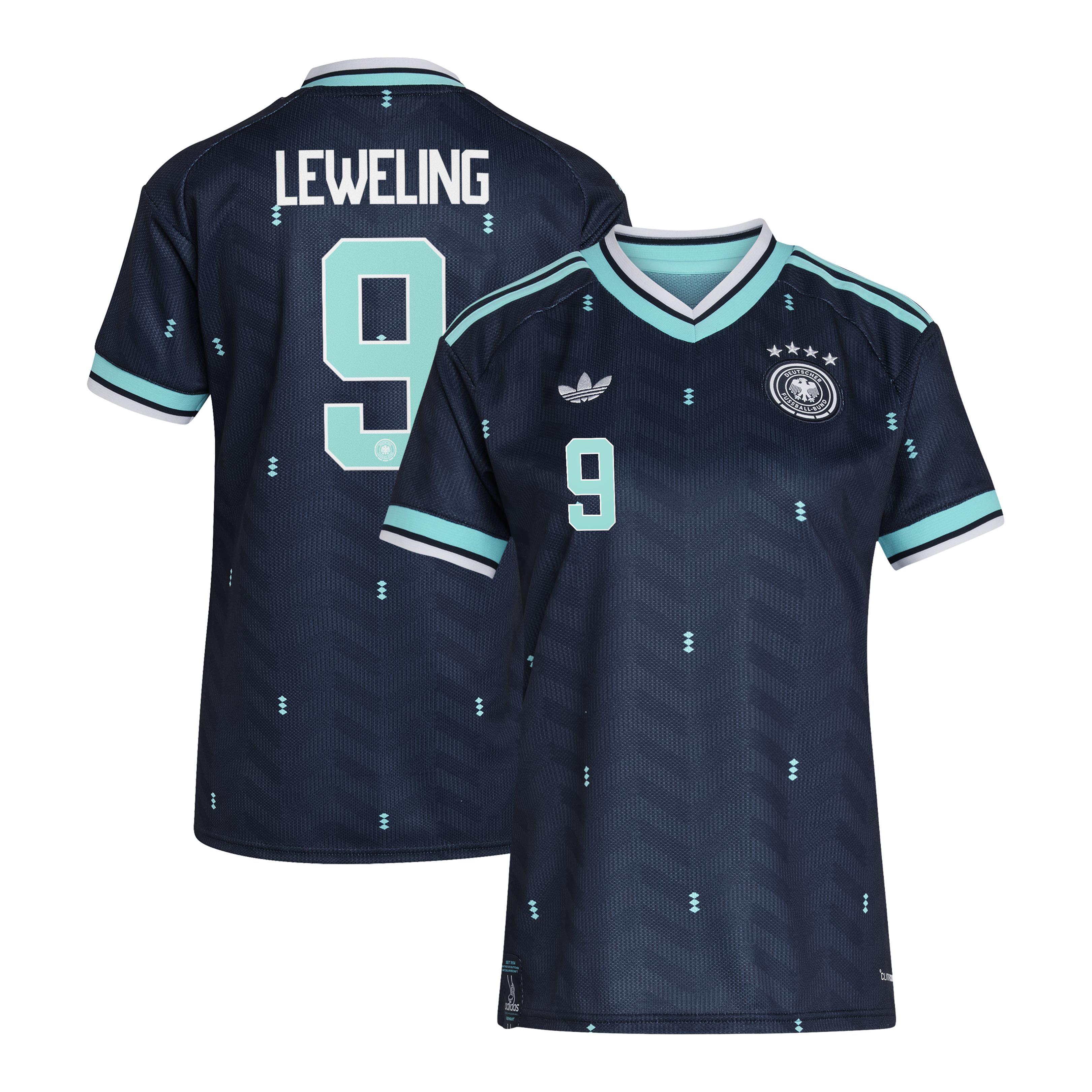 Germany National Team adidas Away Shirt 2026 - Womens with Leweling 9 printing, , rebel_hi-res