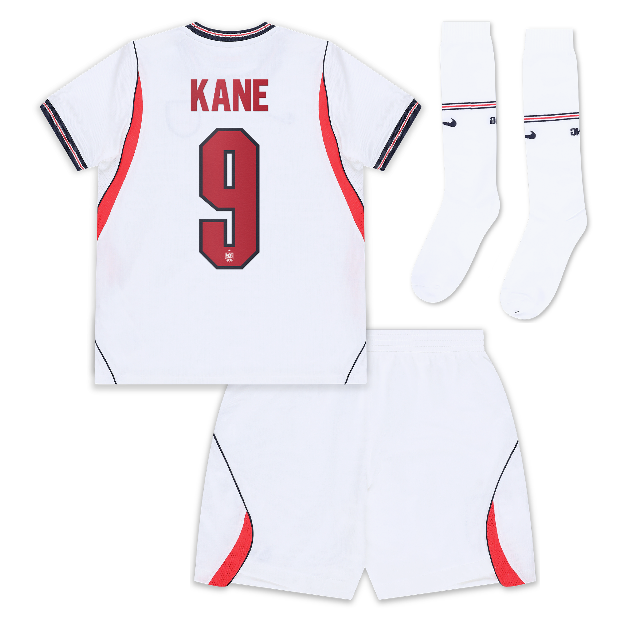 England Nike Home Stadium Mini Kit 2026 - Little Kids with Kane 9 printing, , rebel_hi-res