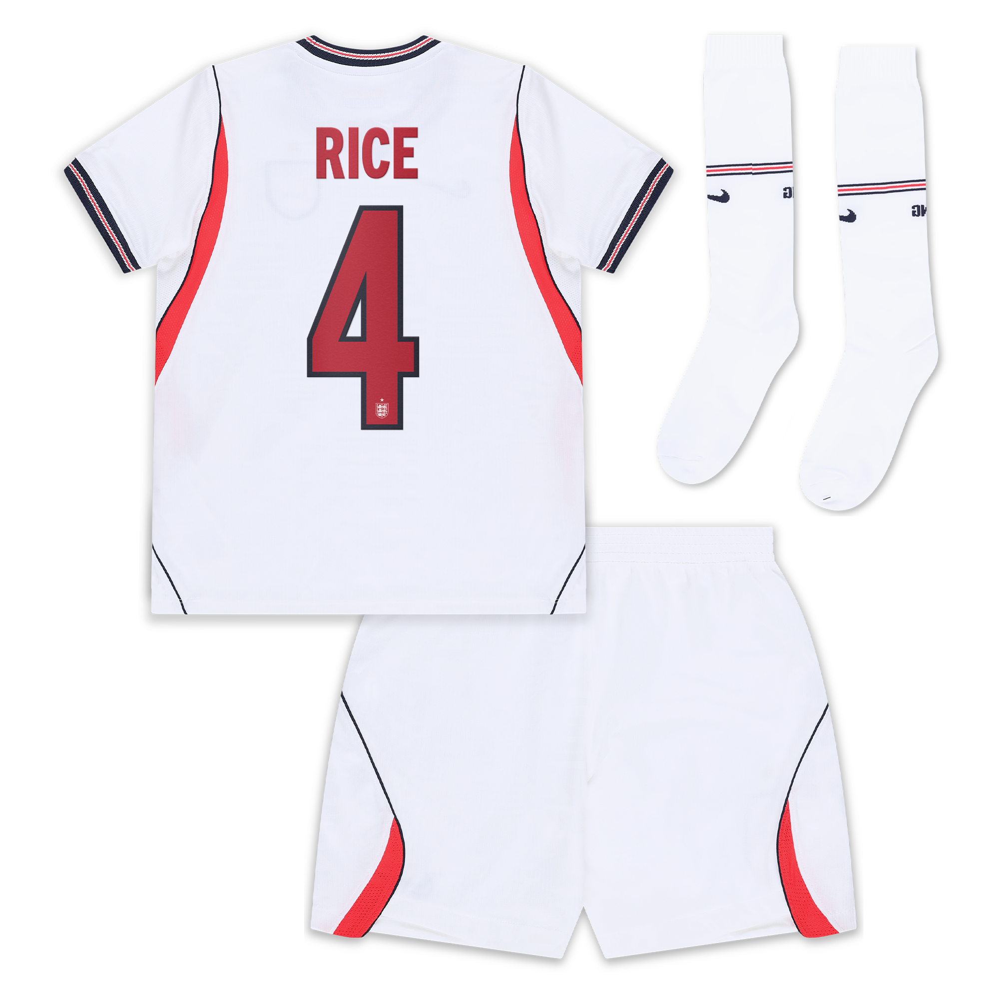England Nike Home Stadium Mini Kit 2026 - Little Kids with Rice 4 printing, , rebel_hi-res