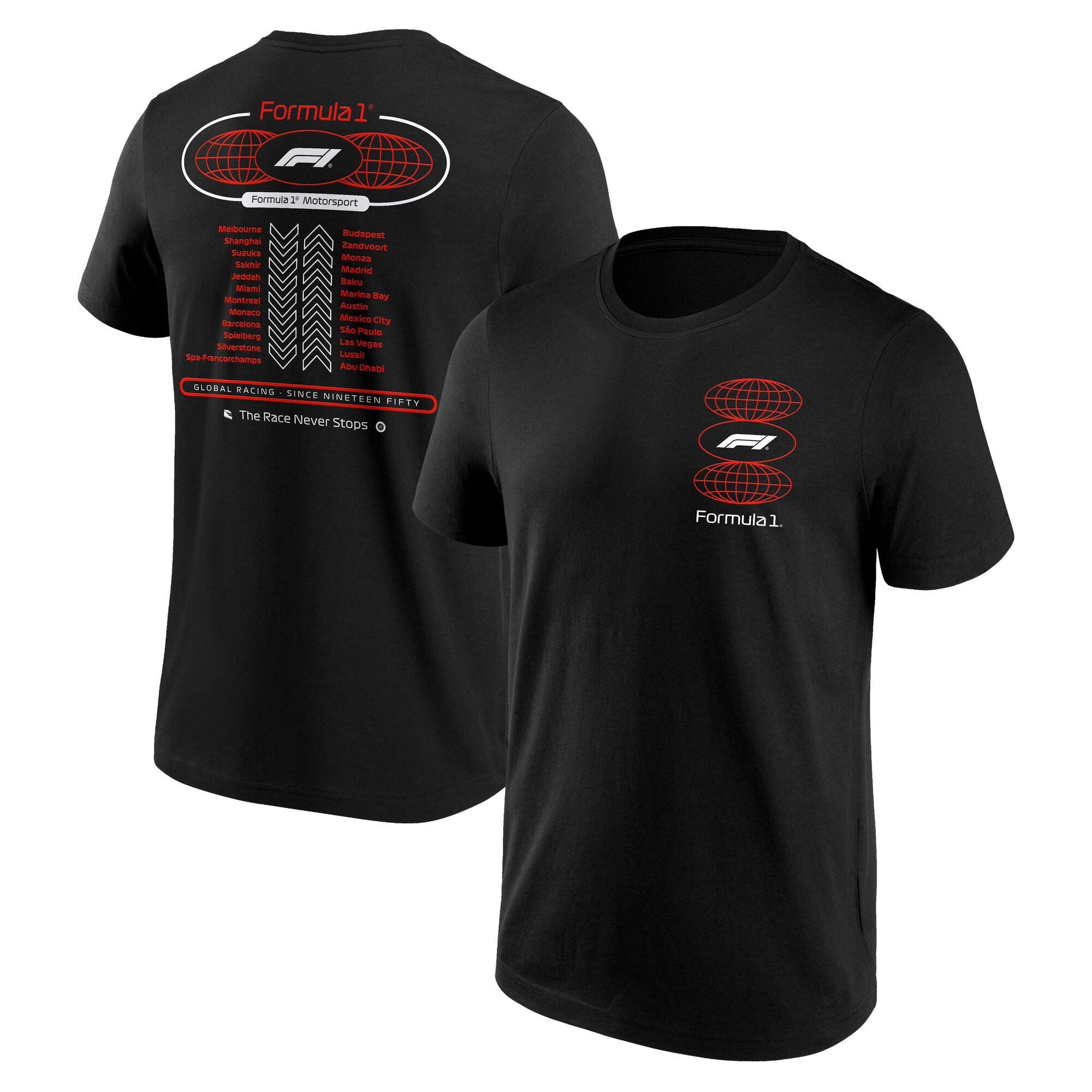 Formula 1 Tour Graphic T-Shirt - Black - Unisex, , rebel_hi-res