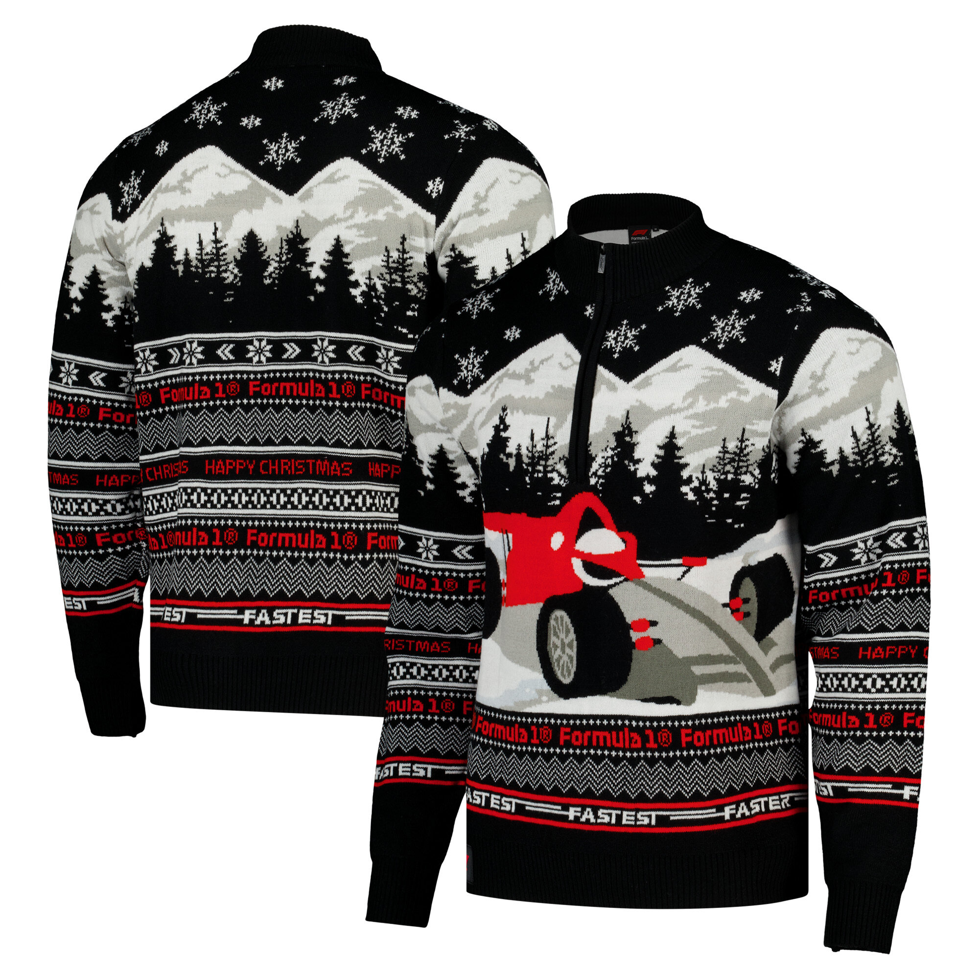 Formula 1 Christmas 1/4 Zip Jumper, , rebel_hi-res