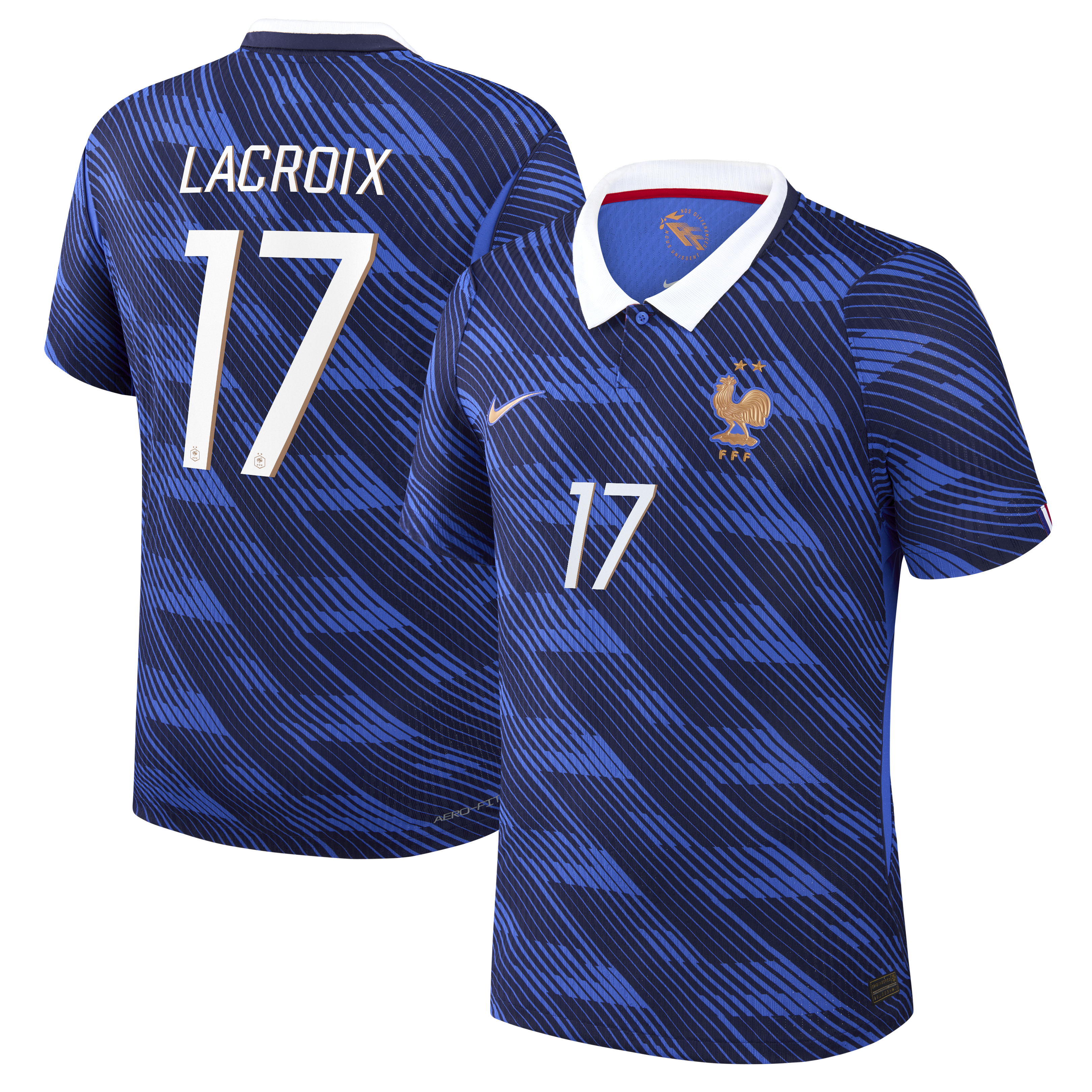 France Nike Home Aero-Fit Match Shirt 2026 with Lacroix 17 printing, , rebel_hi-res