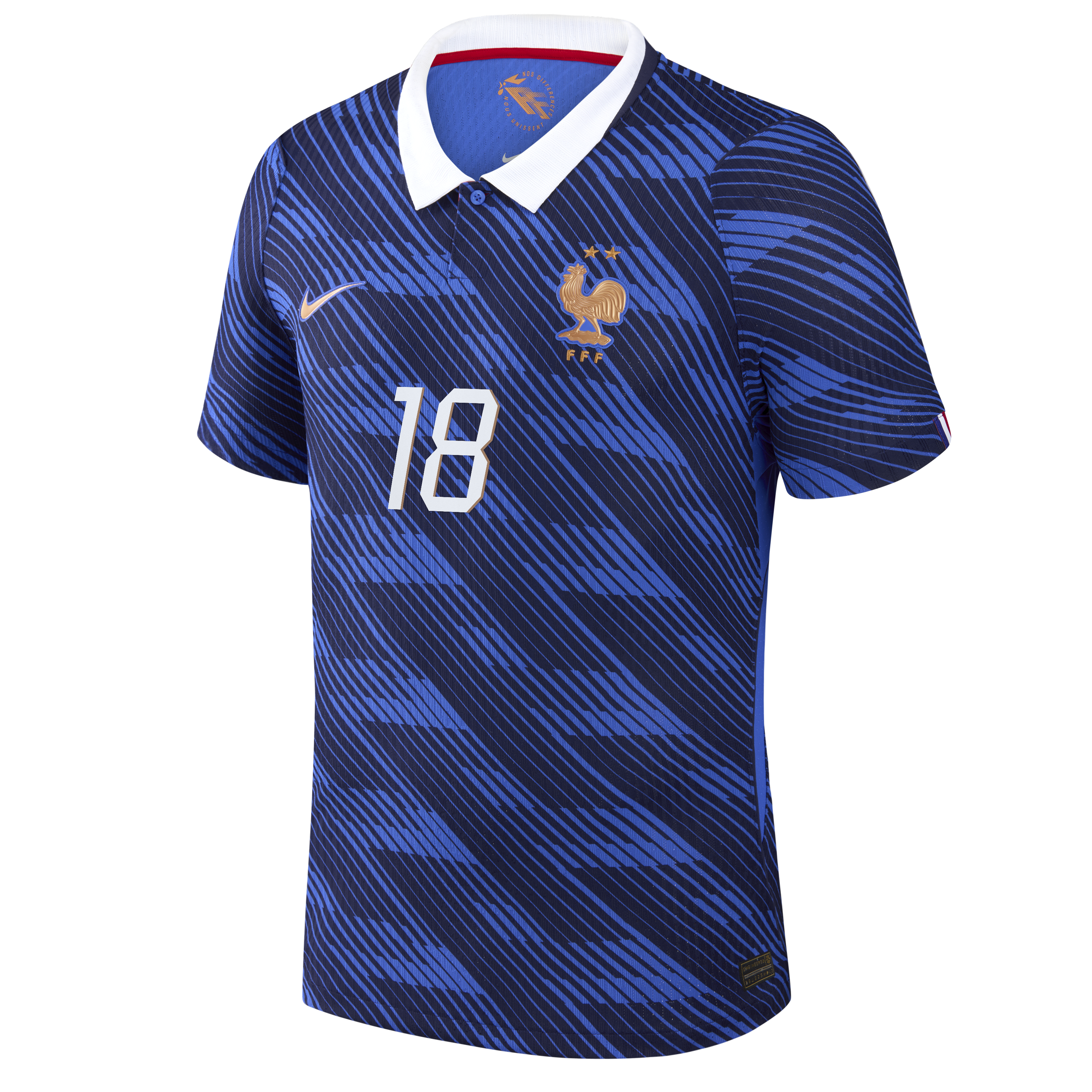 France Nike Home Aero-Fit Match Shirt 2026 with Akliouche 18 printing, , rebel_hi-res