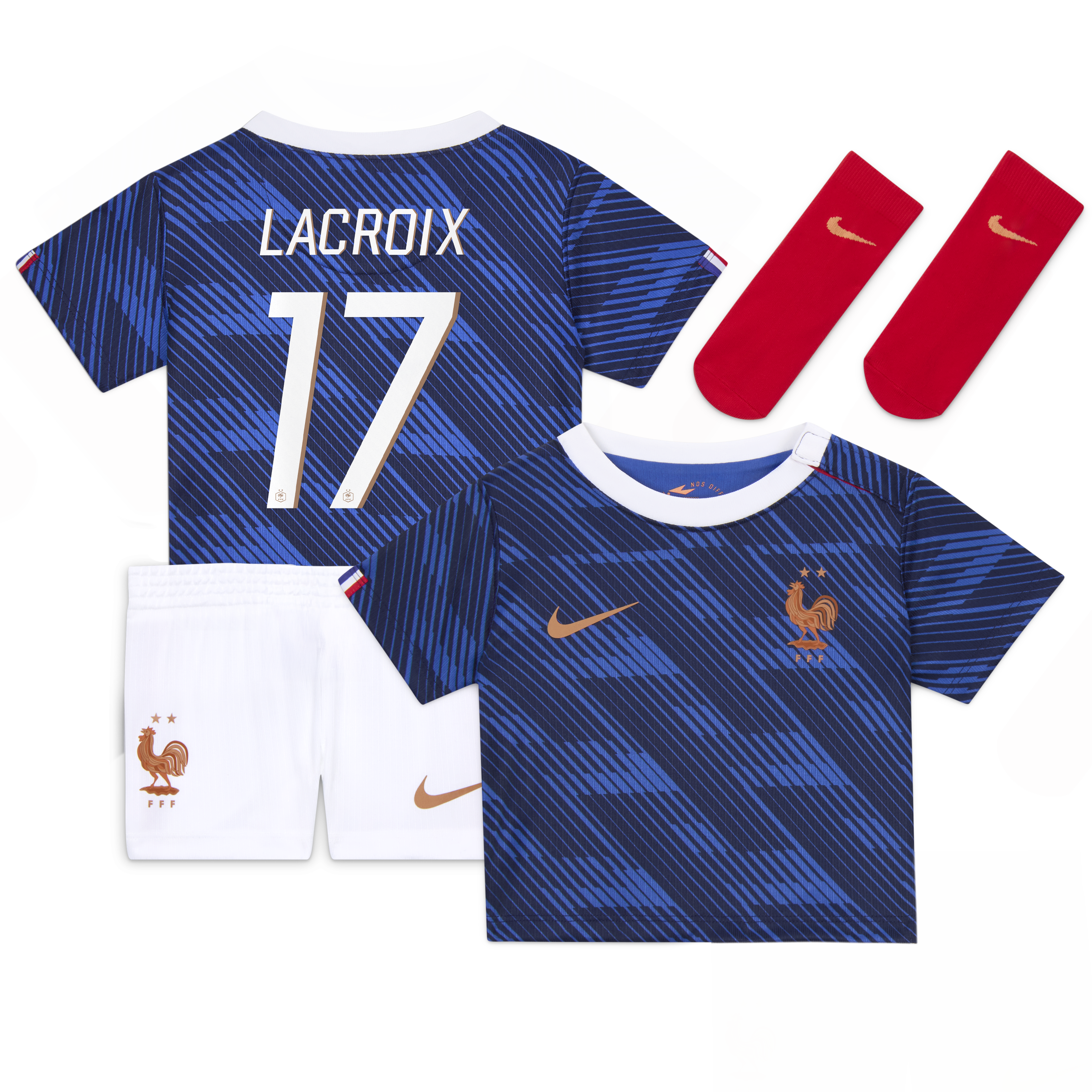 France Nike Home Stadium Kit - 2026 - Infant with Lacroix 17 printing, , rebel_hi-res