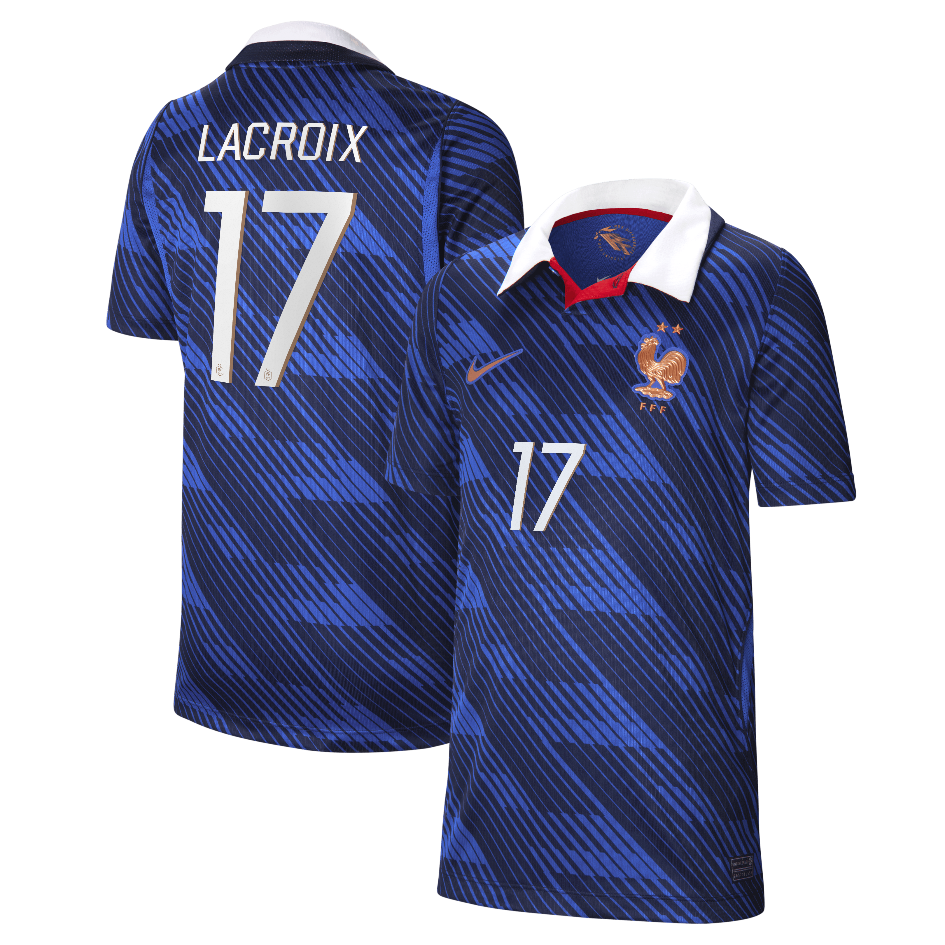 France Nike Home Stadium Shirt 2026 - Kids with Lacroix 17 printing, , rebel_hi-res
