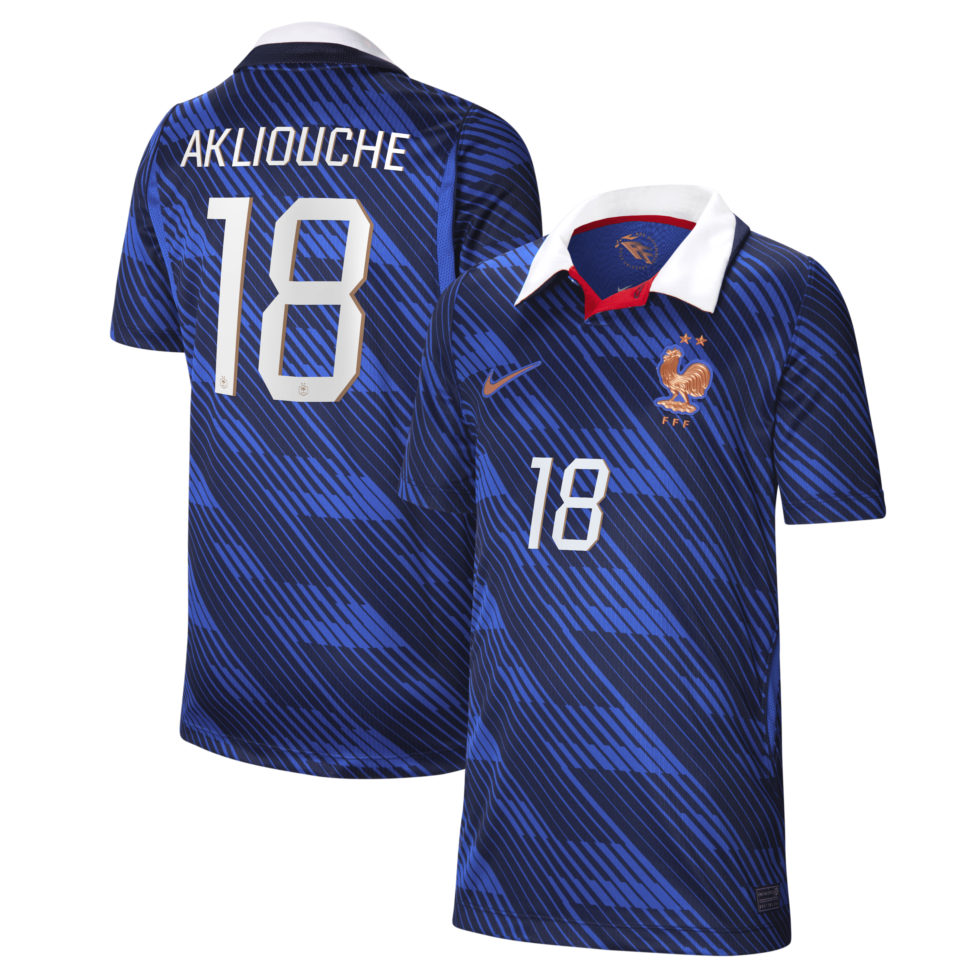 France Nike Home Stadium Shirt 2026 - Kids with Akliouche 18 printing, , rebel_hi-res