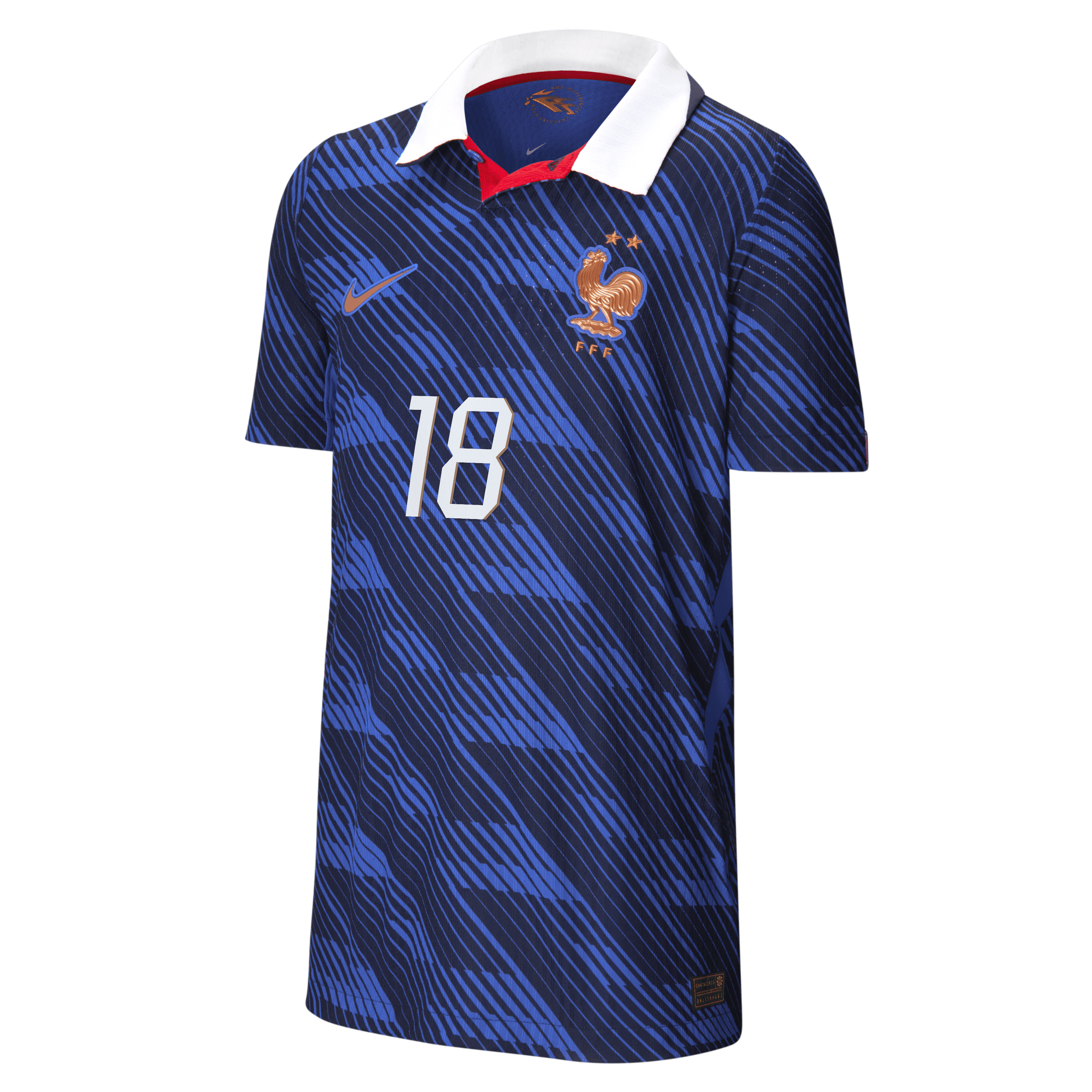 France Nike Aero-Fit Home Match Shirt 2026 - Kids with Akliouche 18 printing, , rebel_hi-res