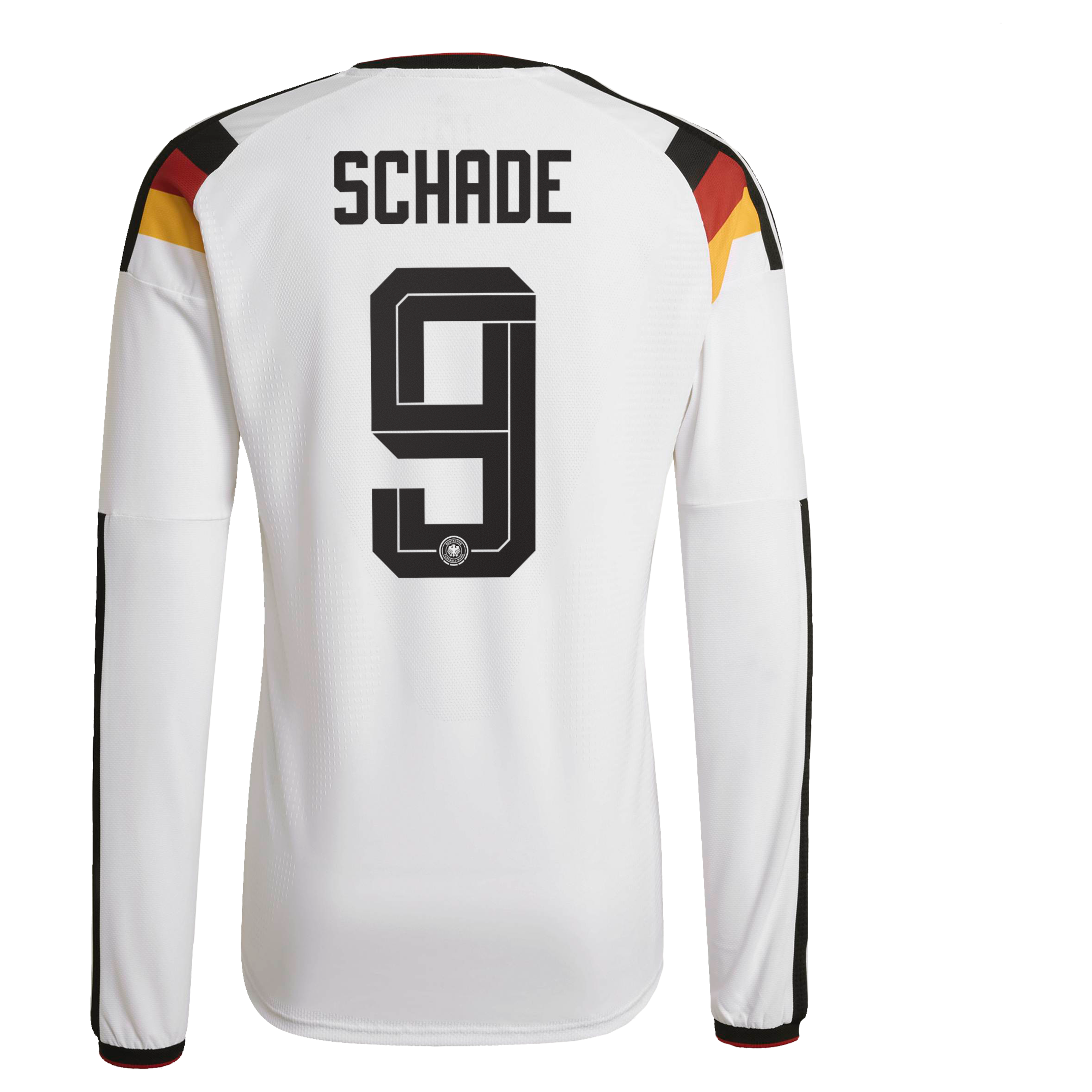 Germany National Team adidas Home Authentic Shirt 2026 - Long Sleeve with Schade 9 printing, , rebel_hi-res