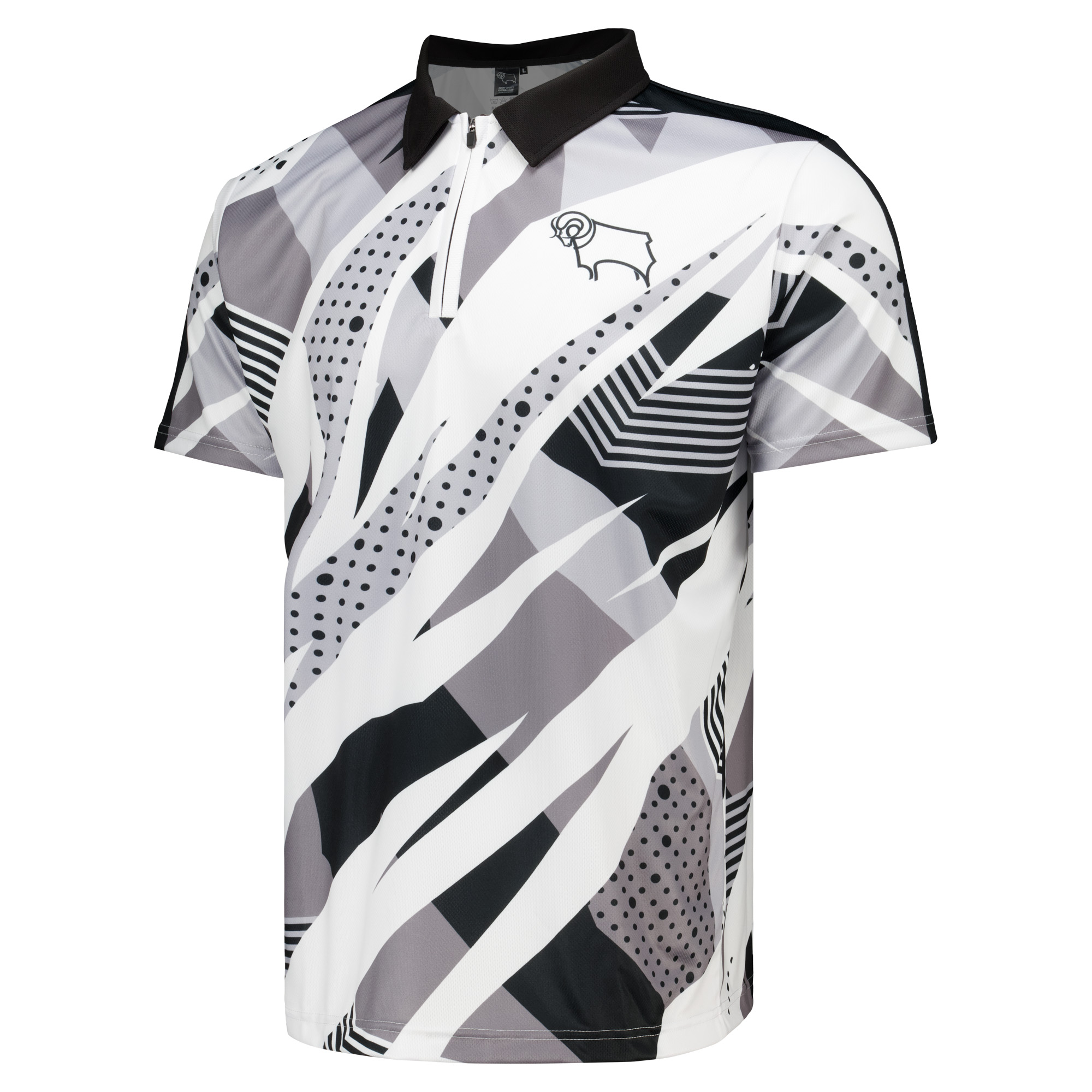 Derby County Darts Shirt - Black/White - Mens, , rebel_hi-res