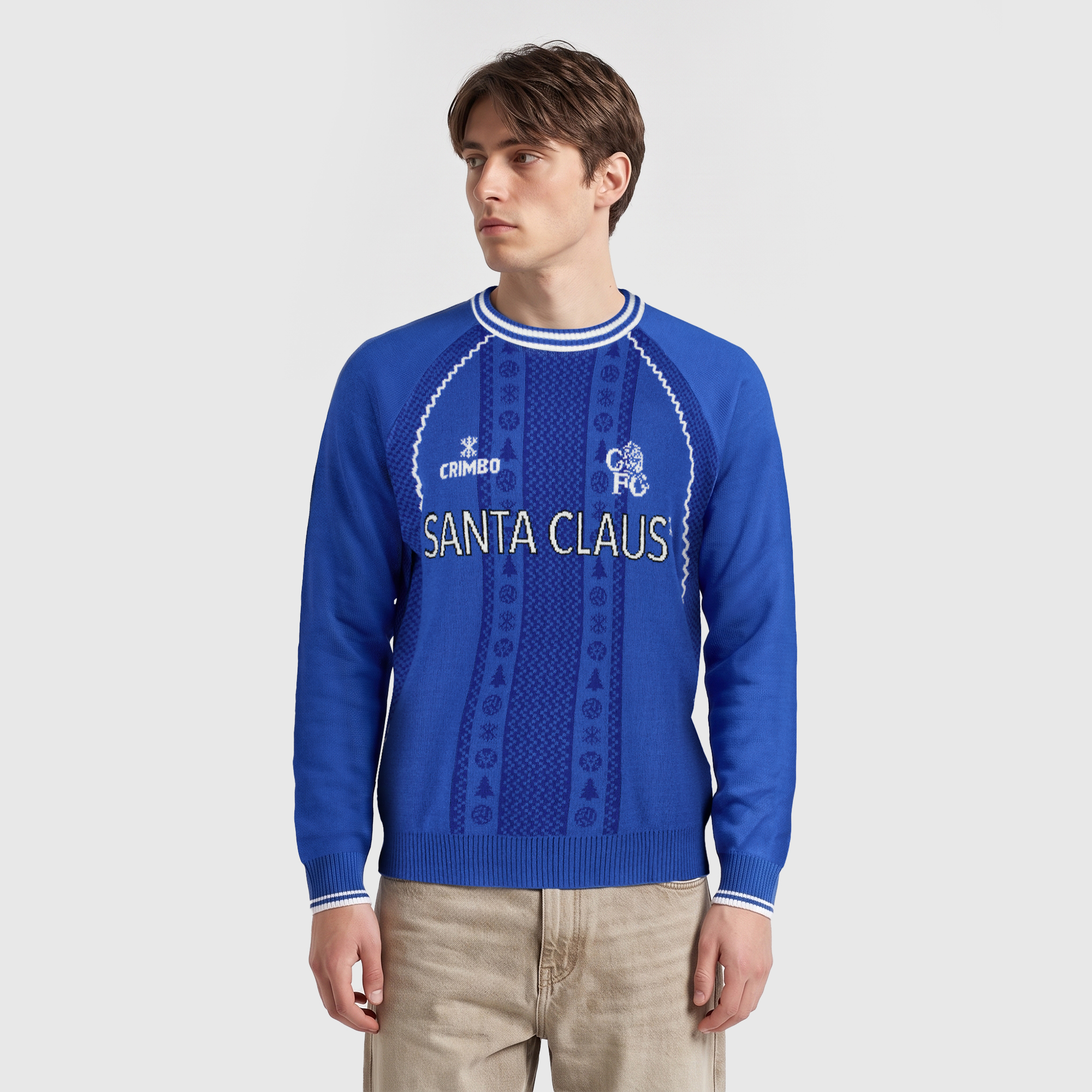 Chelsea Christmas Retro Jumper - Blue - Unisex, , rebel_hi-res
