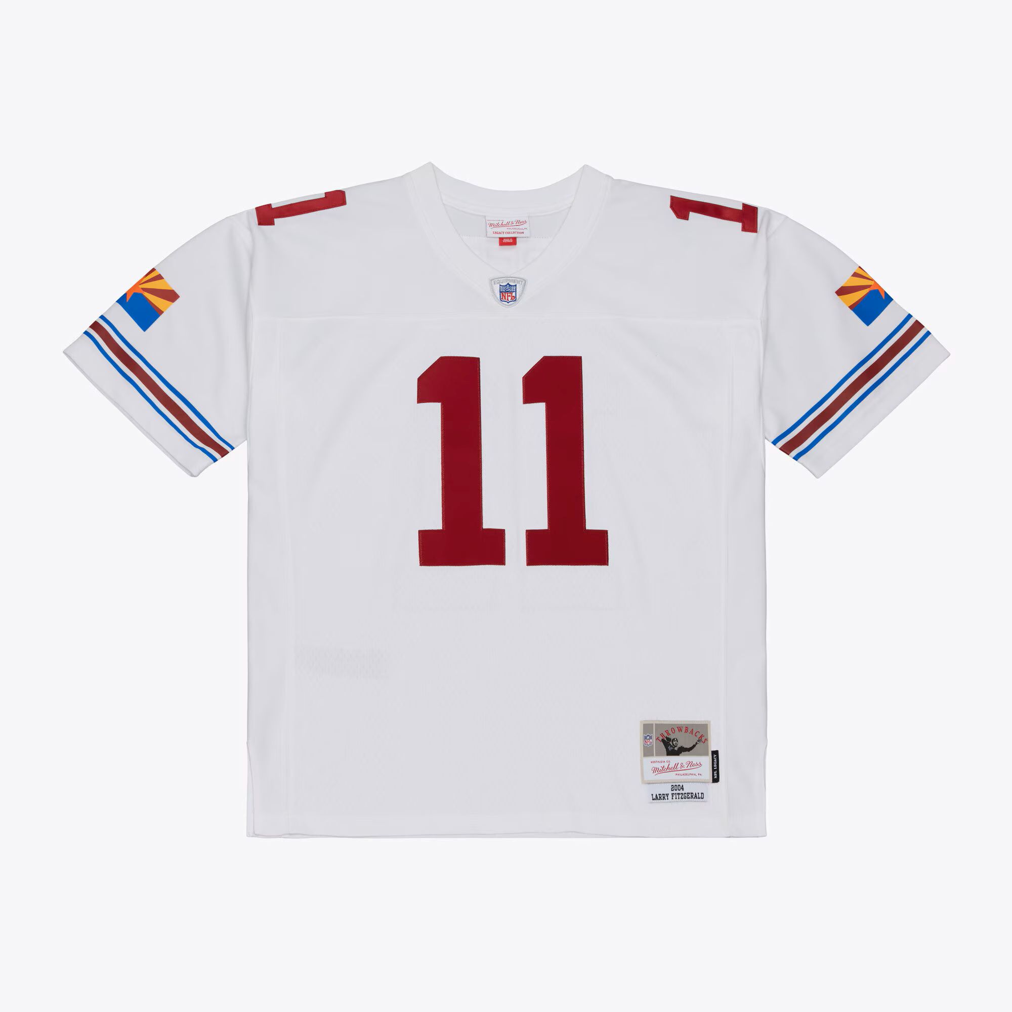 Arizona Cardinals Mitchell & Ness Hall Of Fame Legacy White Jersey - Larry Fitzgerald - Mens, , rebel_hi-res