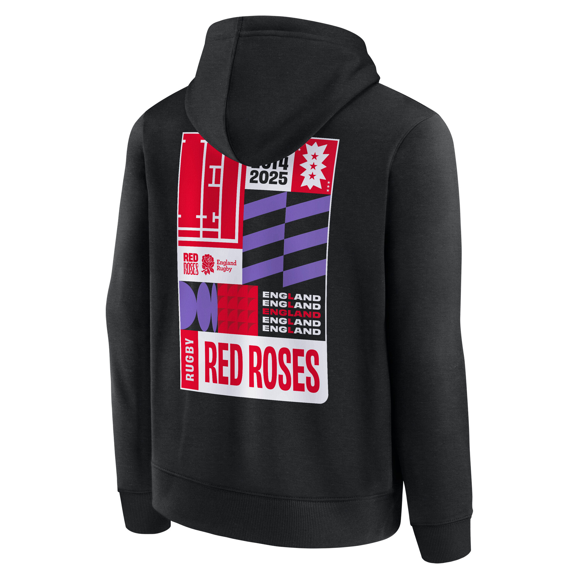 England Rugby Red Roses Art Graphic Hoodie - Black - Juniors, , rebel_hi-res