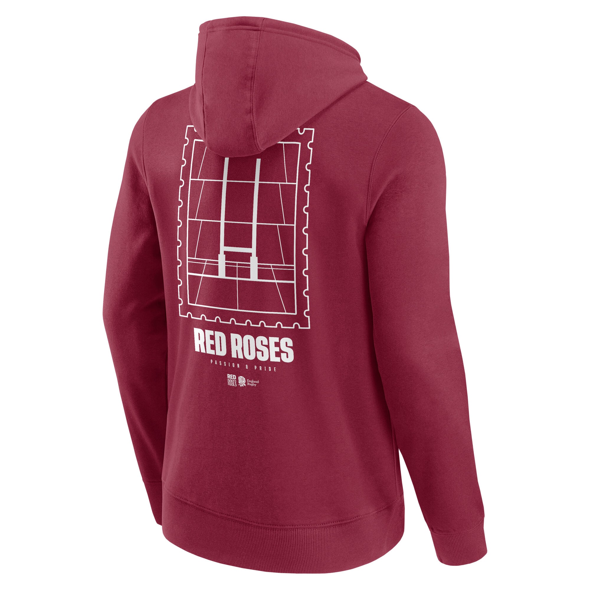 England Rugby Red Roses Stamp Graphic Hoodie - Red, , rebel_hi-res