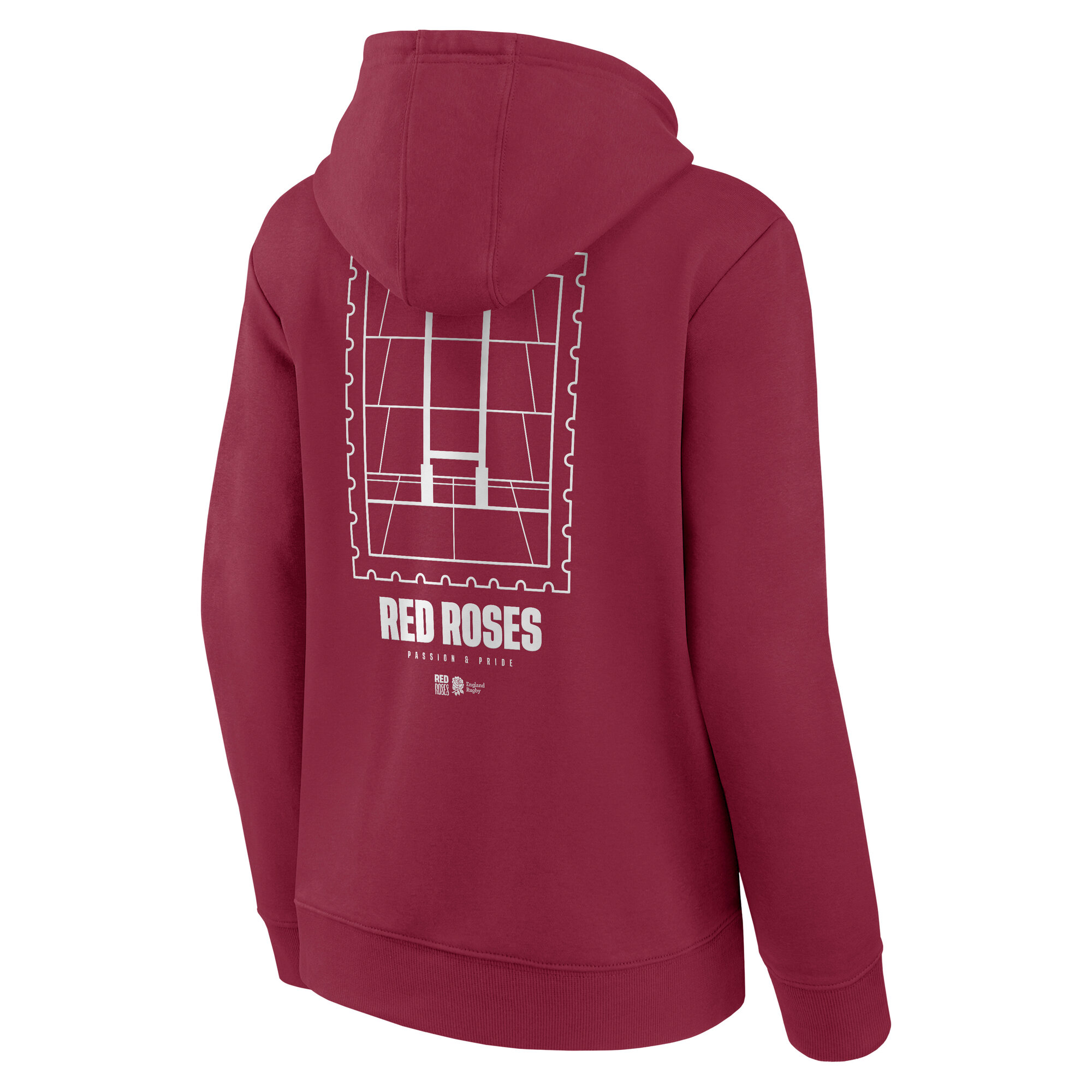 England Rugby Red Roses Stamp Graphic Hoodie - Red - Womens, , rebel_hi-res