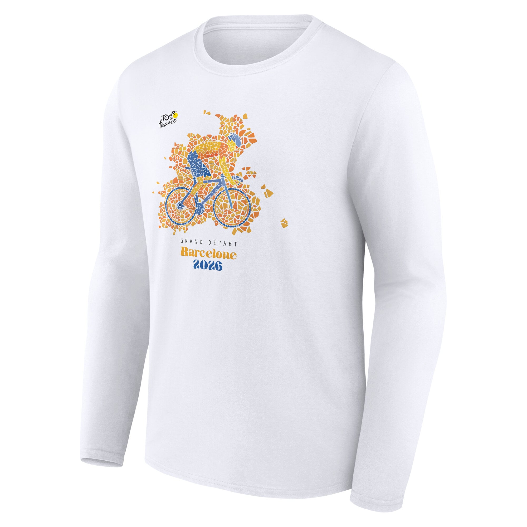 Tour de France Grand Depart Barcelona Trencadis Long Sleeve T-Shirt - White, , rebel_hi-res