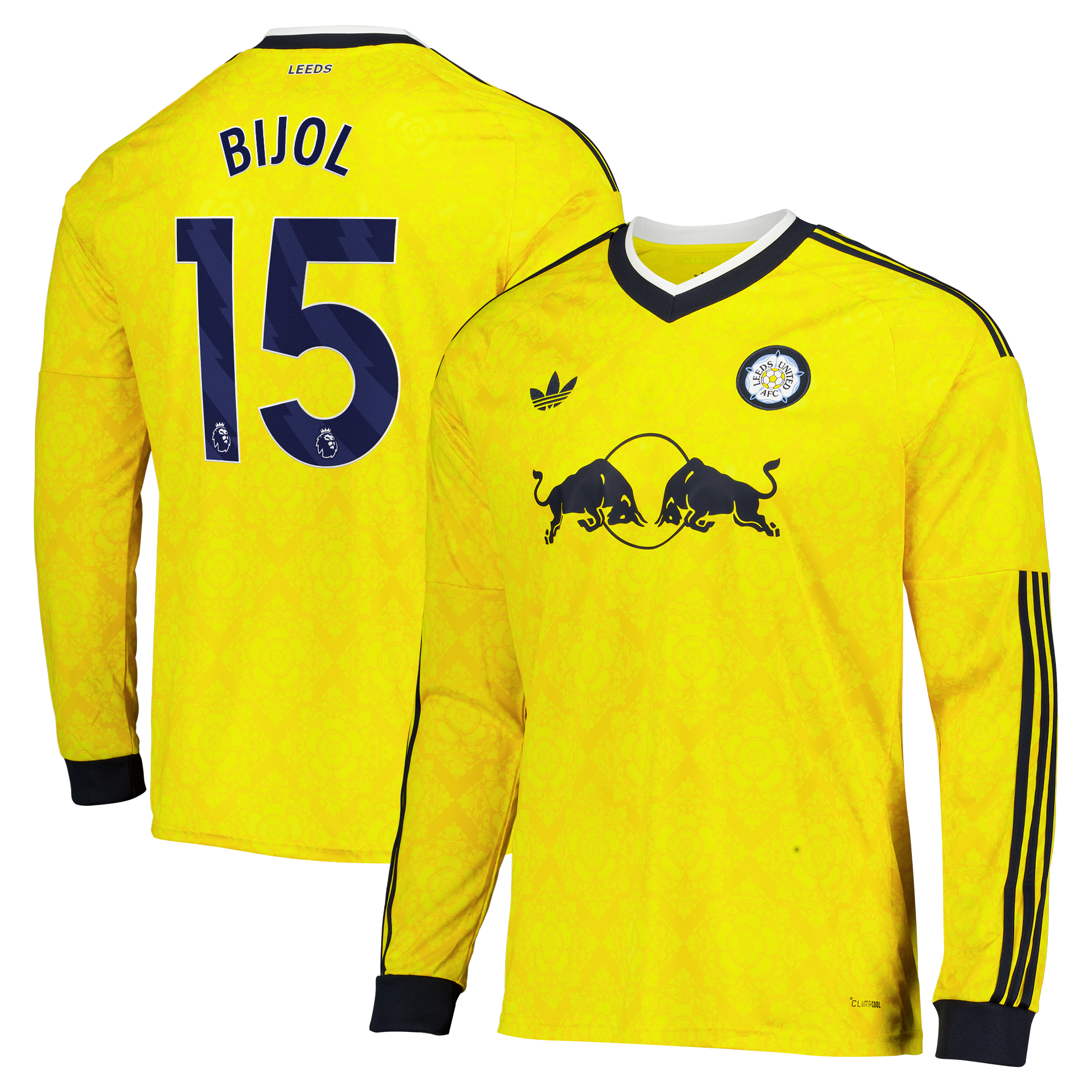 Leeds United adidas Away Shirt 2026-27 - Long Sleeve with Bijol 15 printing, , rebel_hi-res