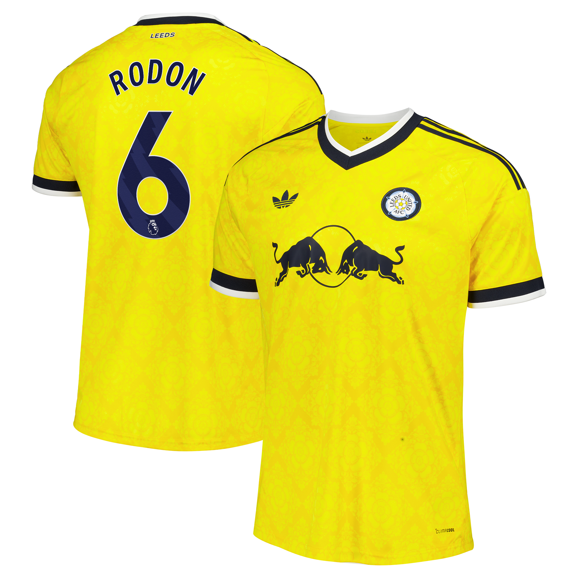 Leeds United adidas Away Shirt 2026-27 with Rodon 6 printing