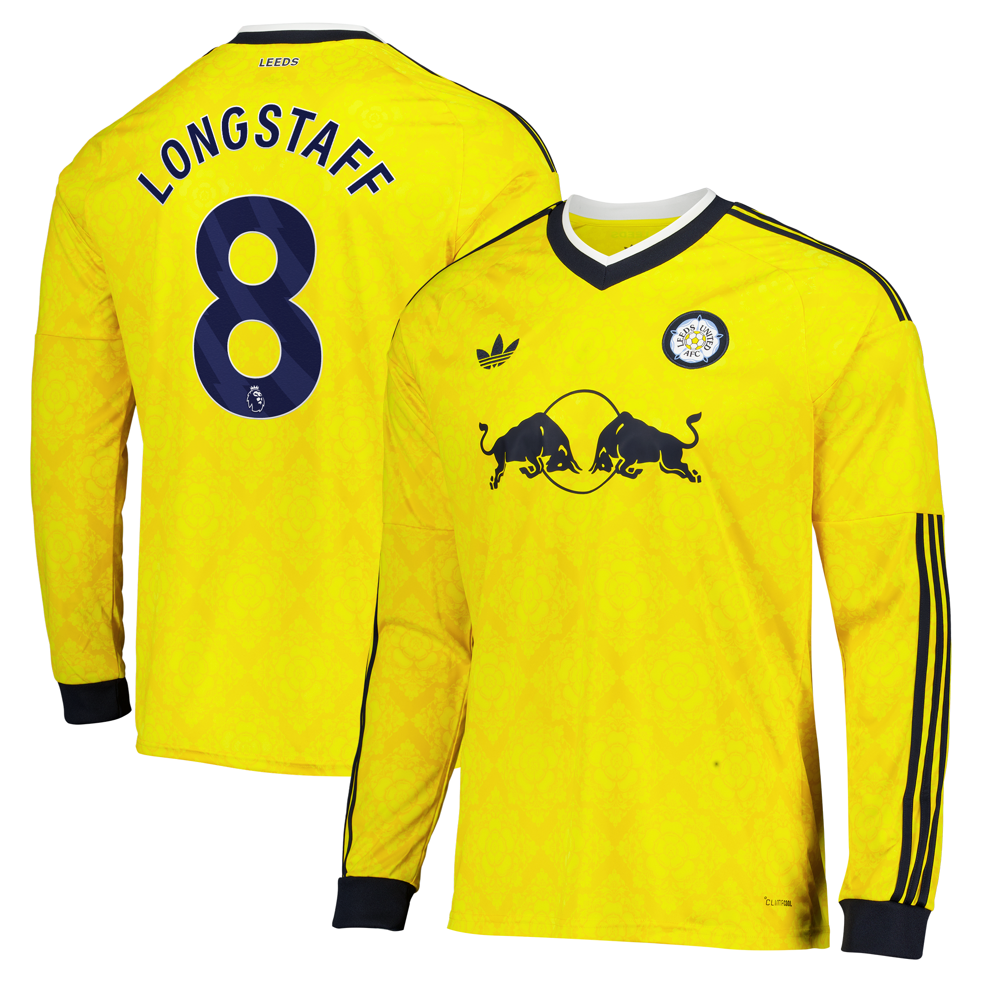 Leeds United adidas Away Shirt 2026-27 - Long Sleeve with Longstaff 8 printing