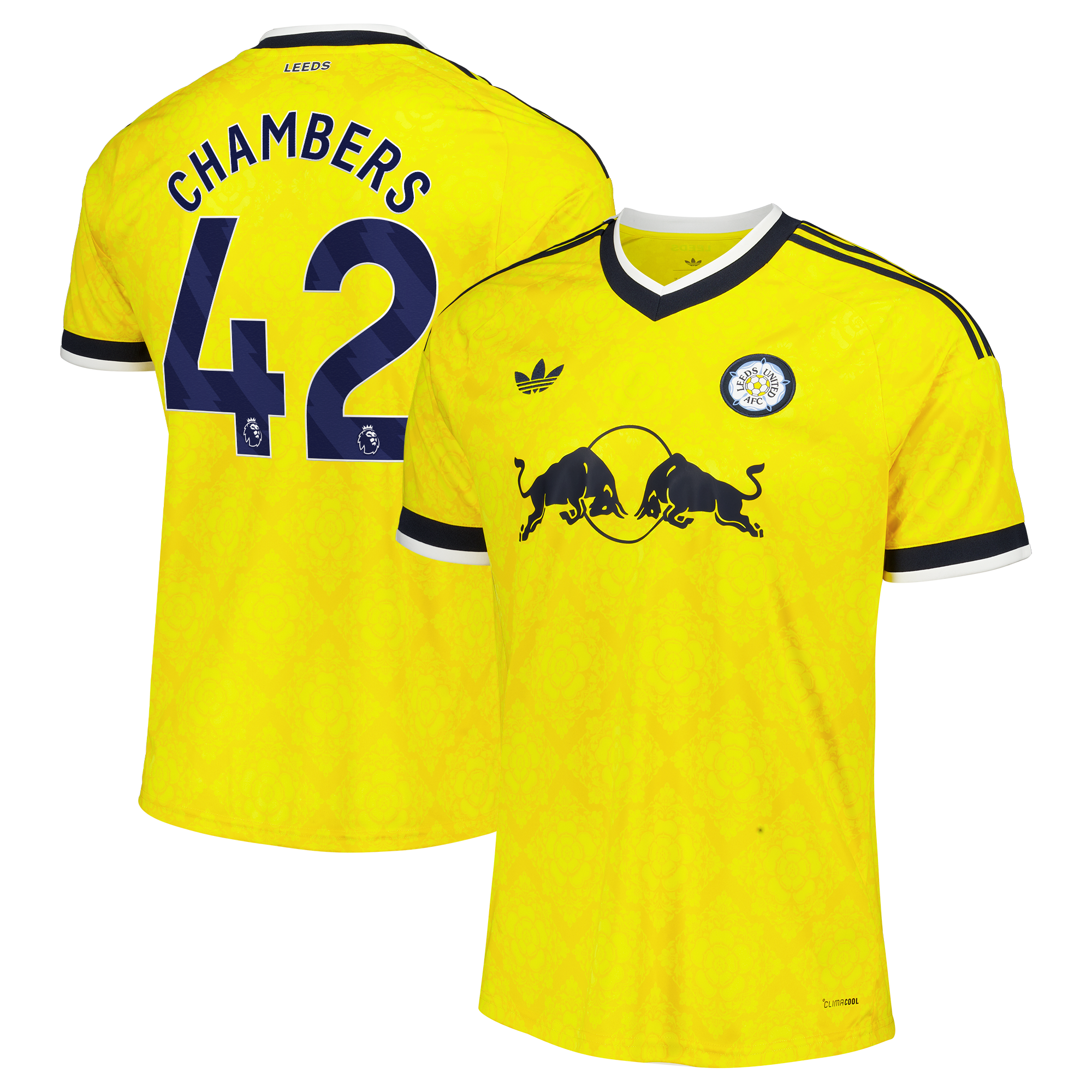 Leeds United adidas Away Shirt 2026-27 with Chambers 42 printing, , rebel_hi-res