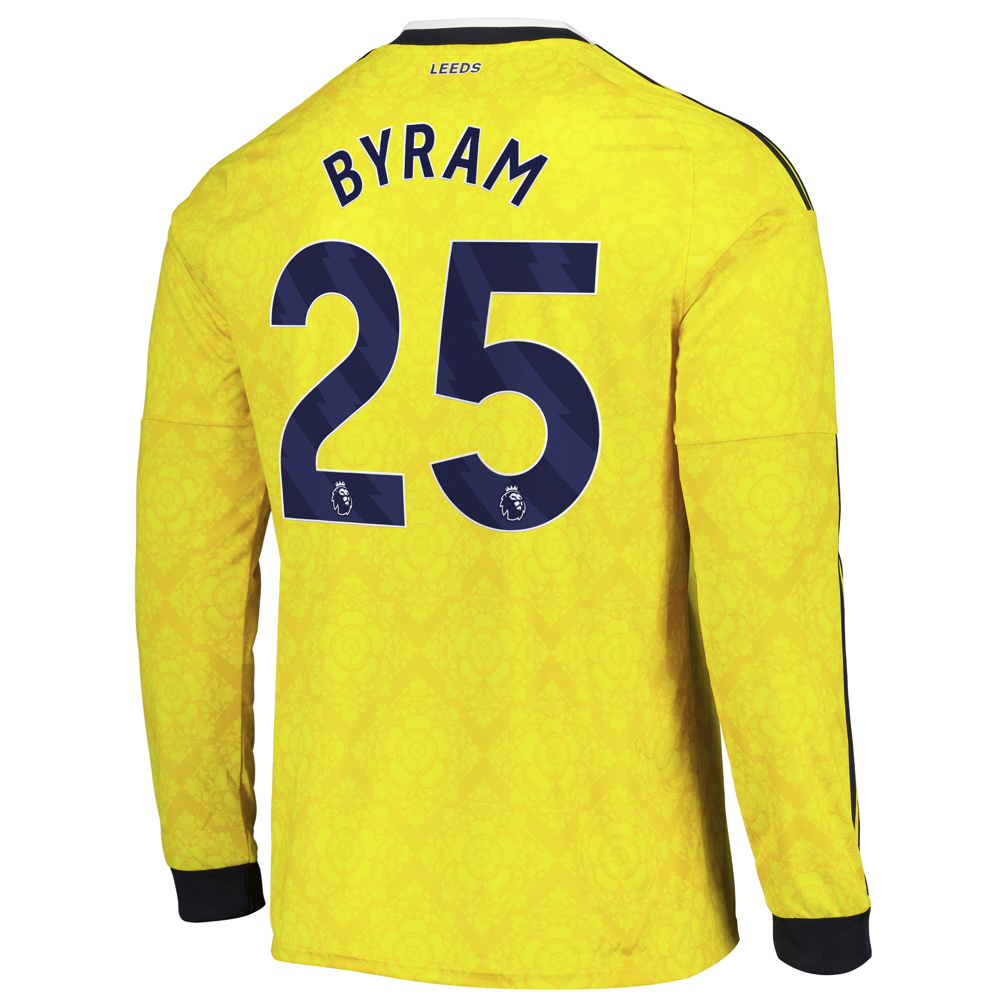 Leeds United adidas Away Shirt 2026-27 - Long Sleeve with Byram 25 printing, , rebel_hi-res