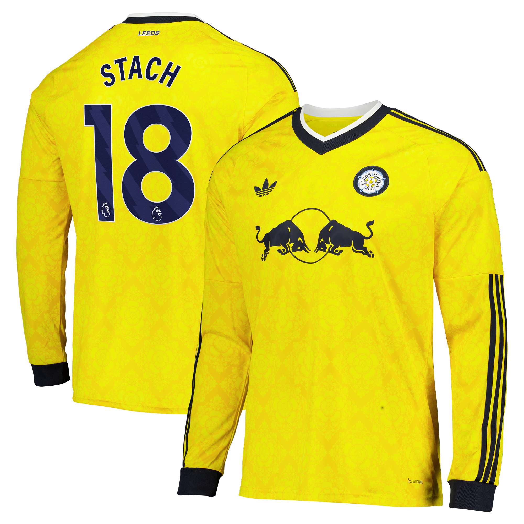Leeds United adidas Away Shirt 2026-27 - Long Sleeve with Stach 18 printing, , rebel_hi-res