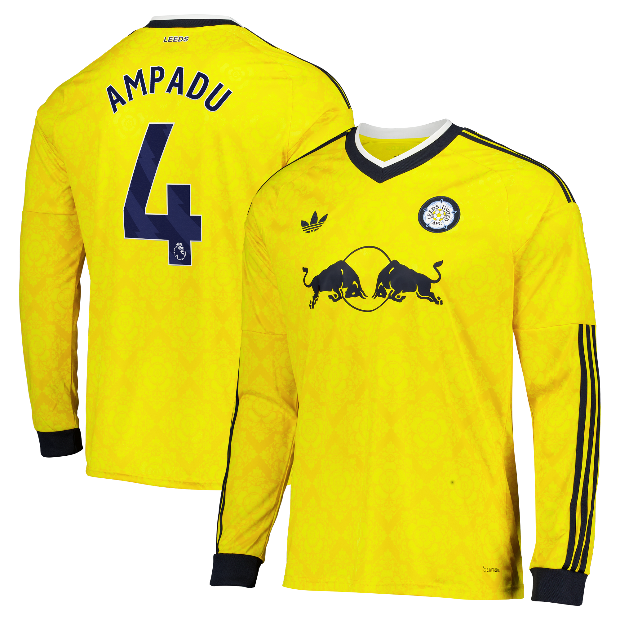 Leeds United adidas Away Shirt 2026-27 - Long Sleeve with Ampadu 4 printing, , rebel_hi-res