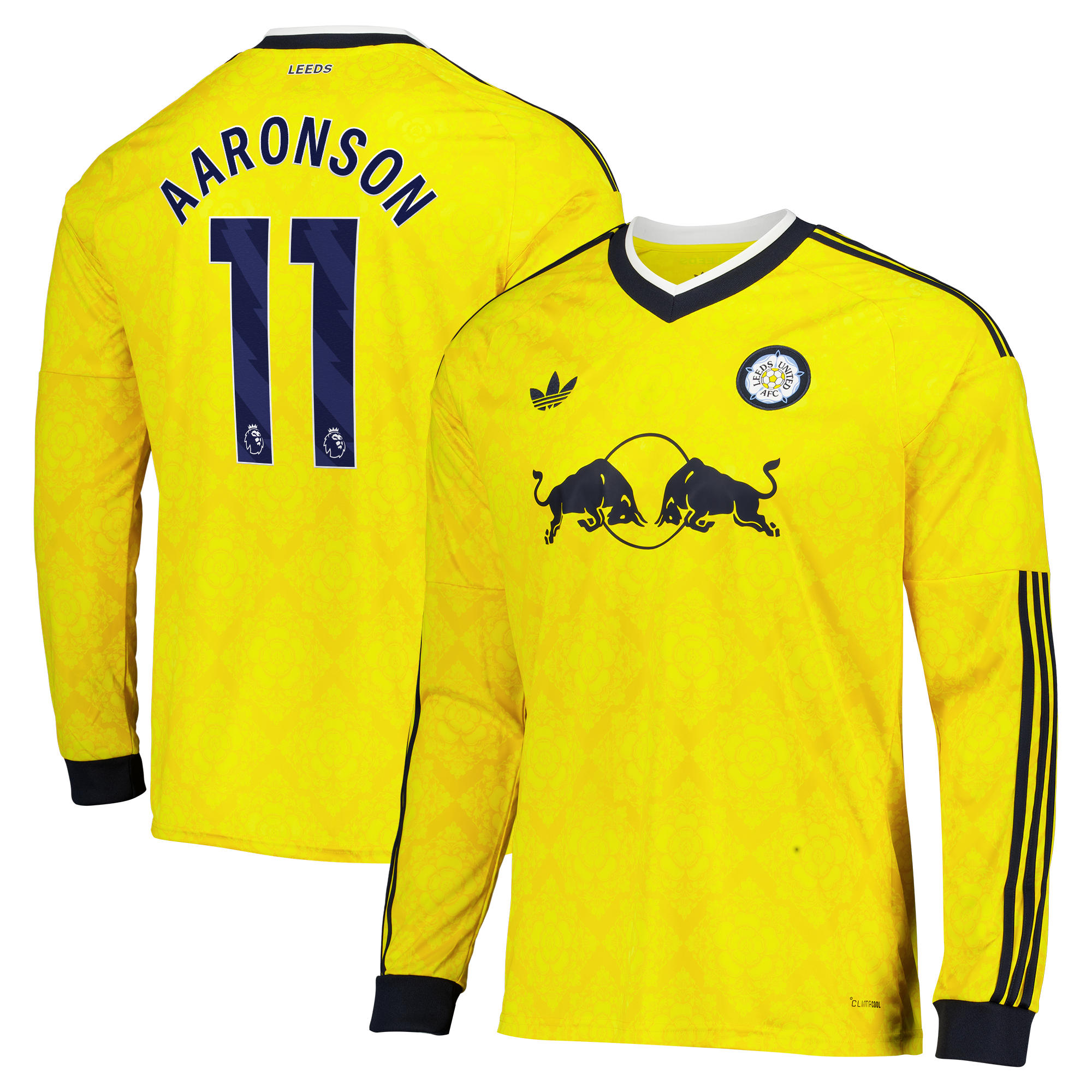 Leeds United adidas Away Shirt 2026-27 - Long Sleeve with Aaronson 11 printing, , rebel_hi-res