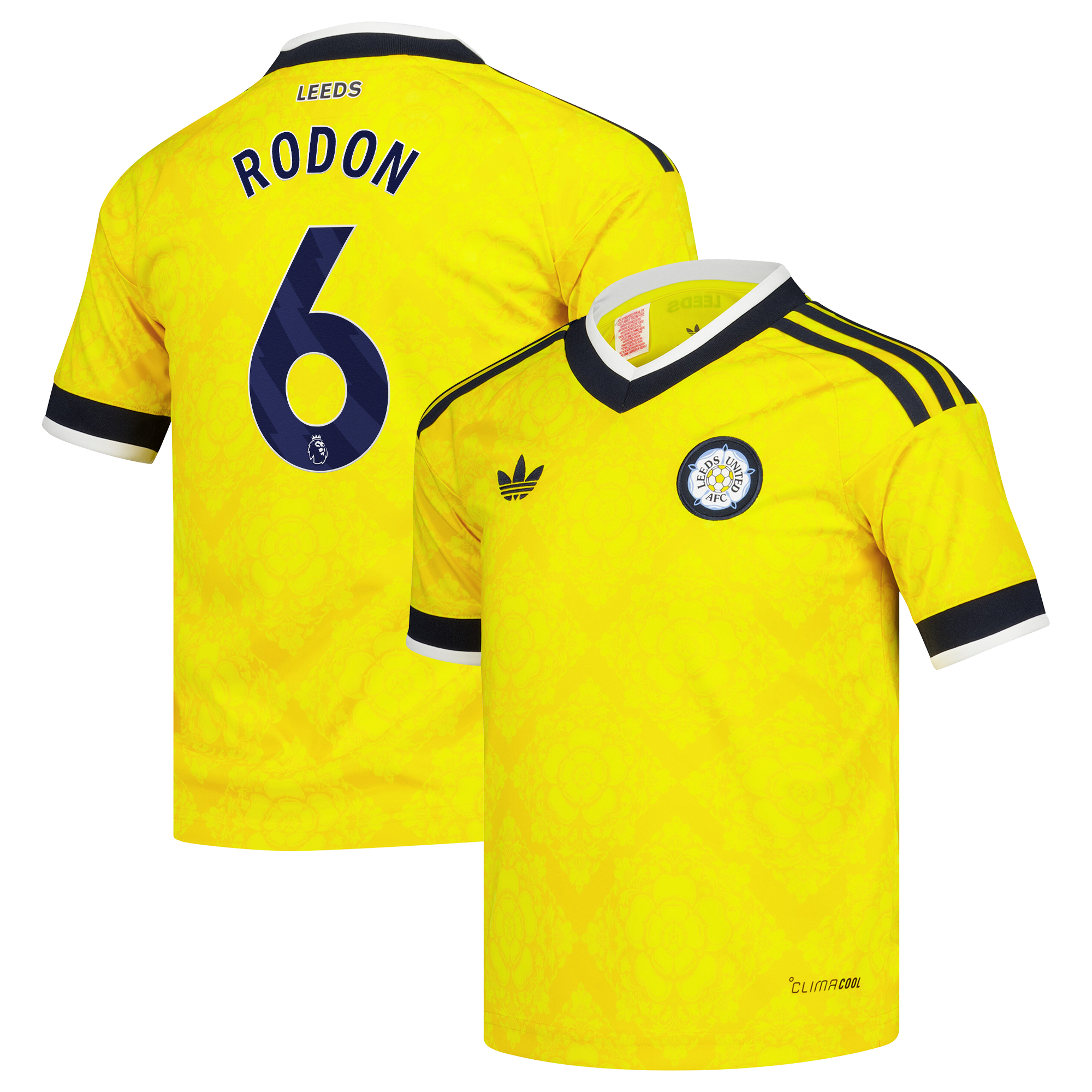Leeds United adidas Away Shirt 2026-27 - Kids with Rodon 6 printing, , rebel_hi-res