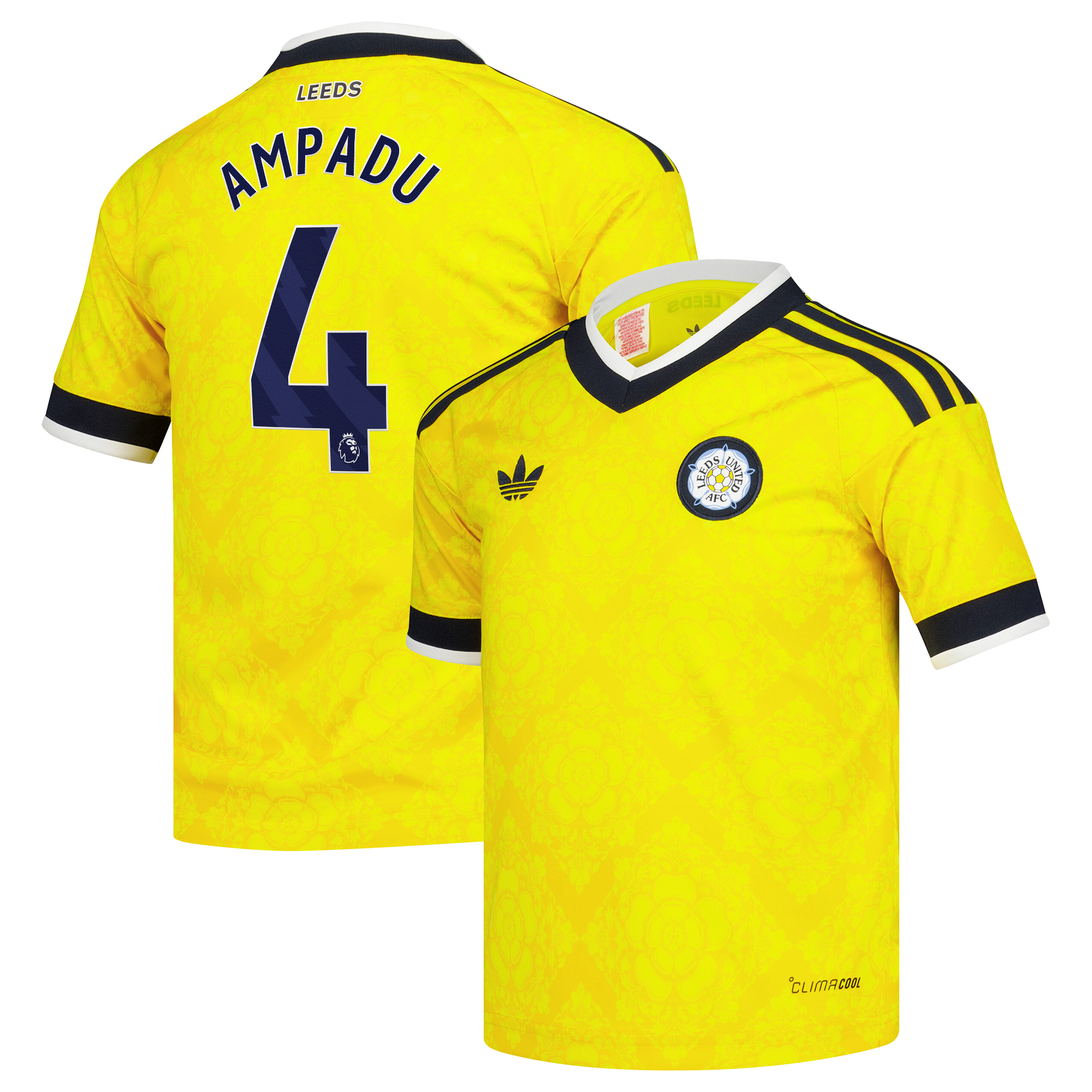 Leeds United adidas Away Shirt 2026-27 - Kids with Ampadu 4 printing, , rebel_hi-res