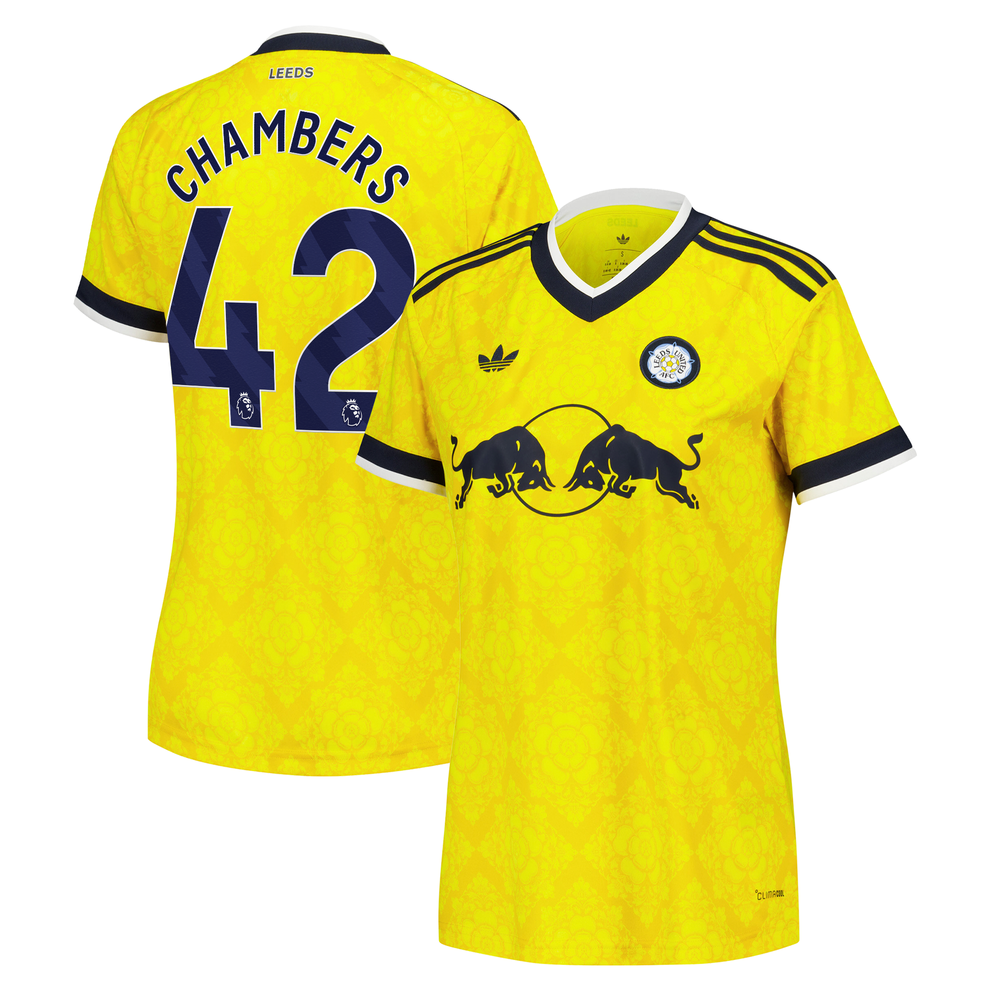 Leeds United adidas Away Shirt 2026-27 - Womens with Chambers 42 printing, , rebel_hi-res