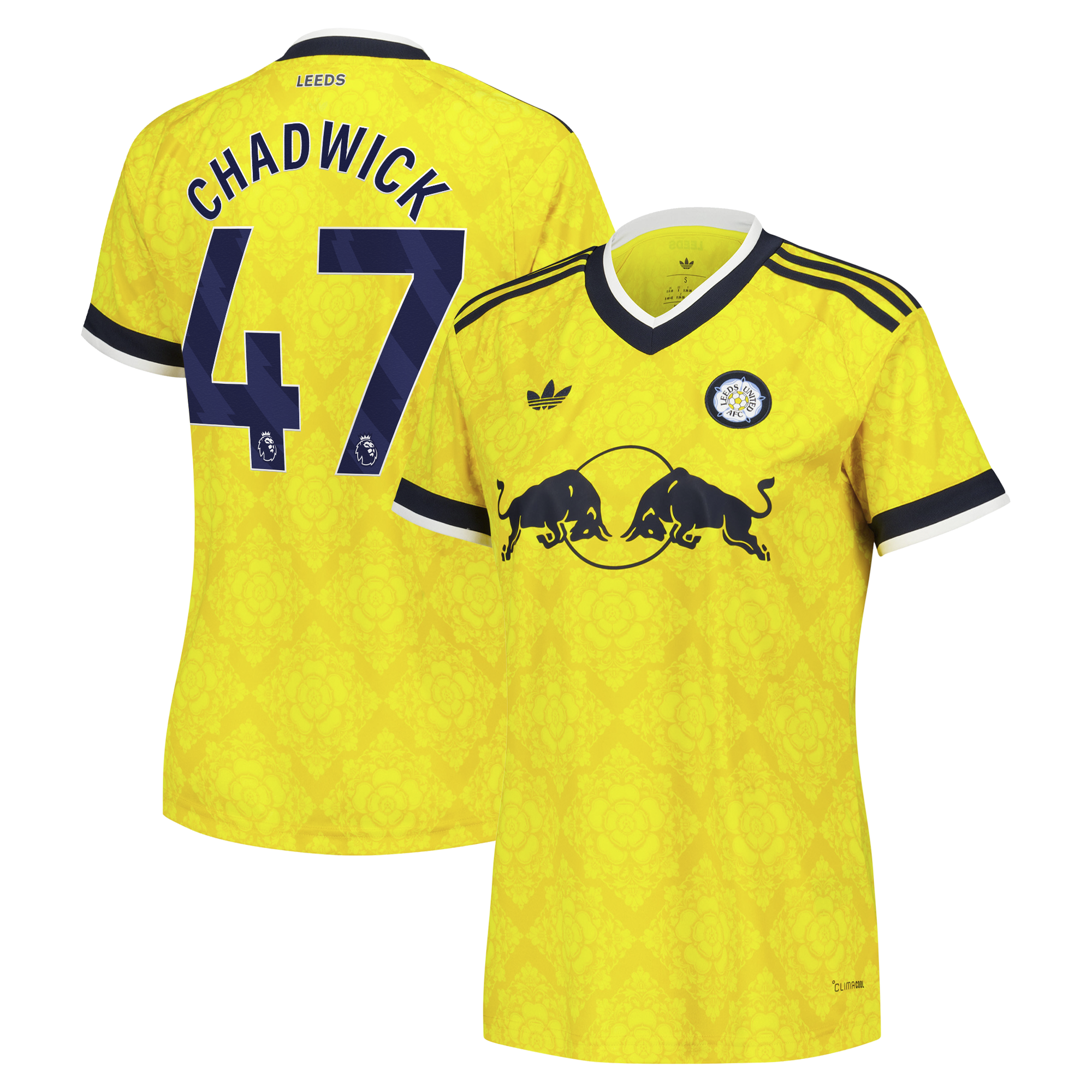 Leeds United adidas Away Shirt 2026-27 - Womens with Chadwick 47 printing, , rebel_hi-res