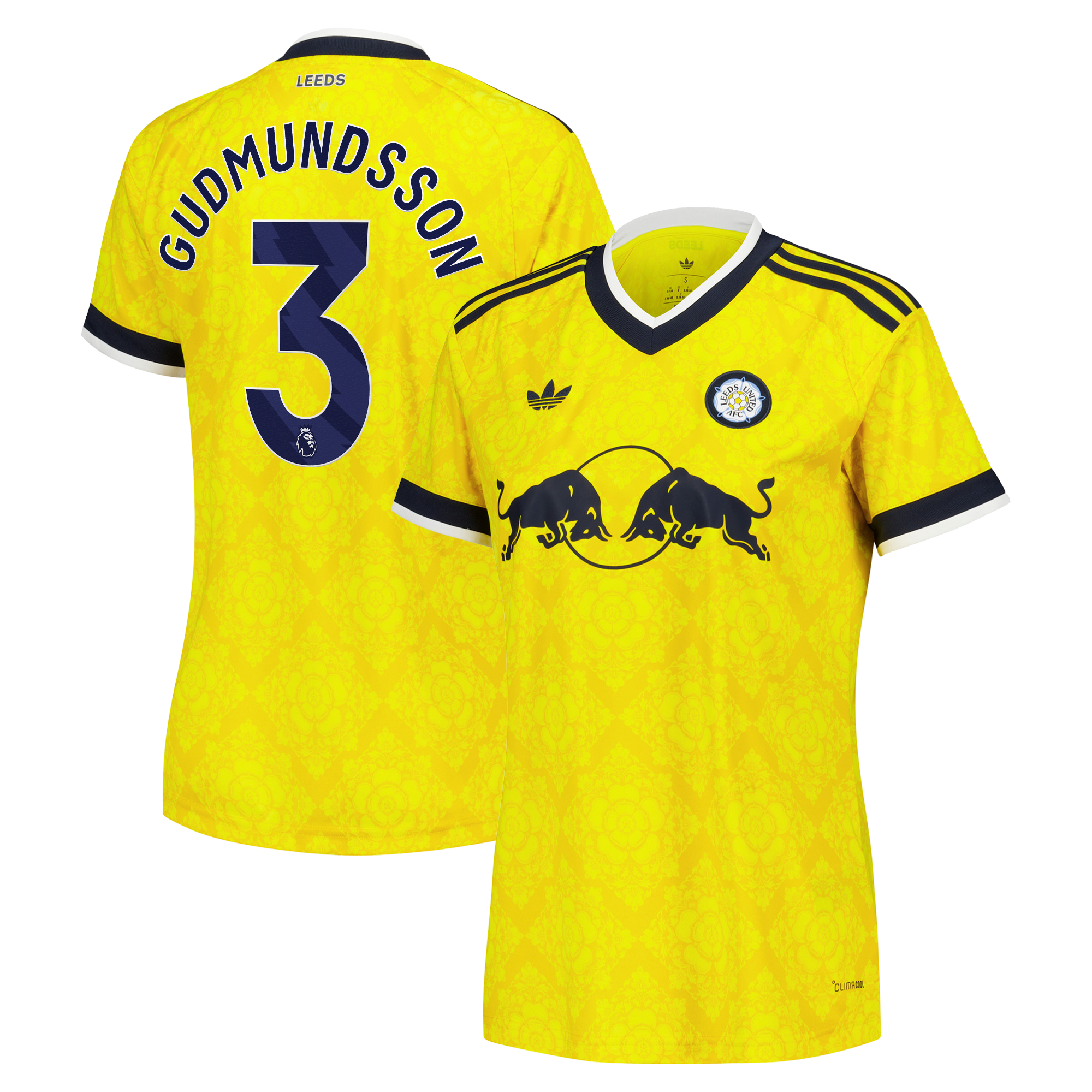 Leeds United adidas Away Shirt 2026-27 - Womens with Gudmundsson 3 printing, , rebel_hi-res