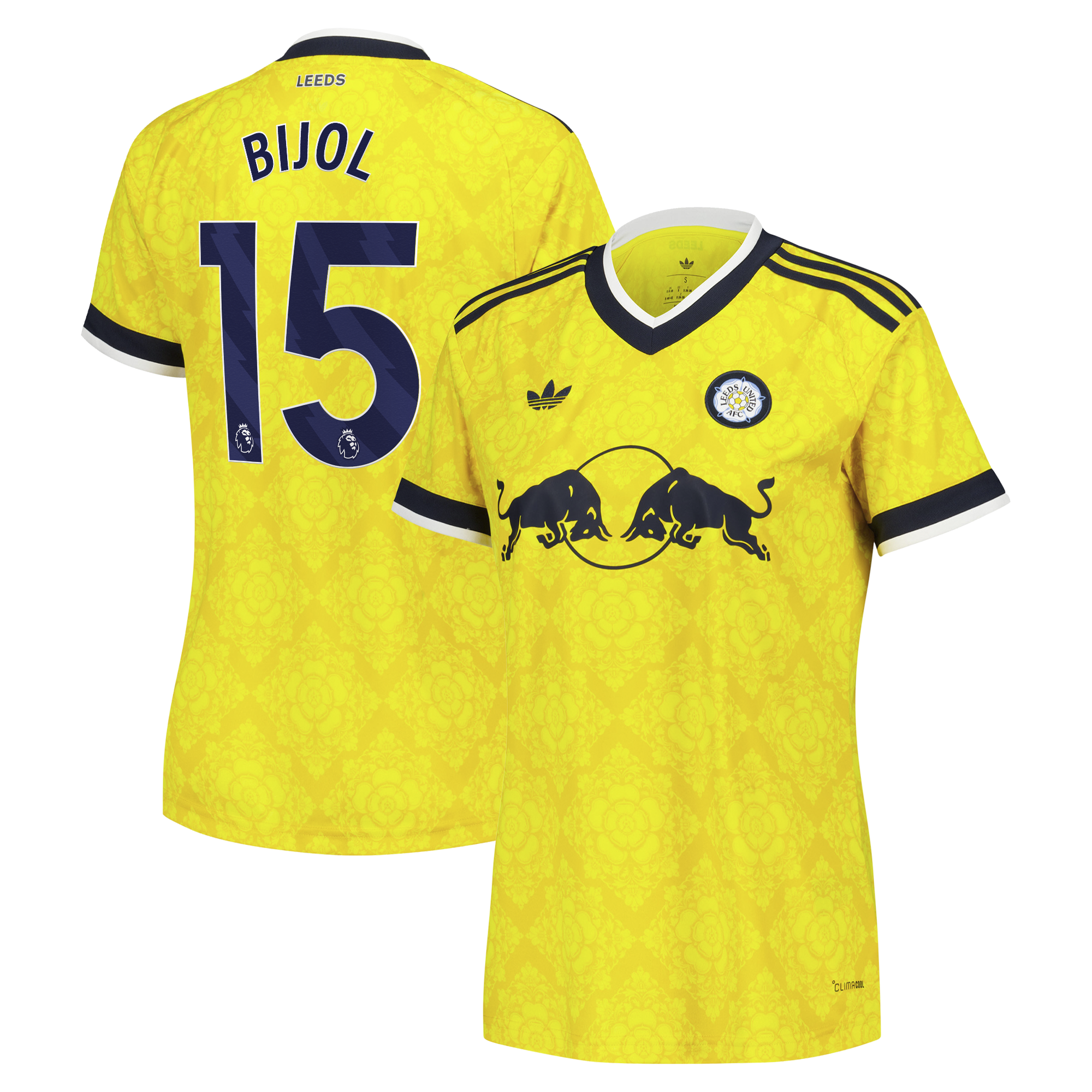 Leeds United adidas Away Shirt 2026-27 - Womens with Bijol 15 printing, , rebel_hi-res