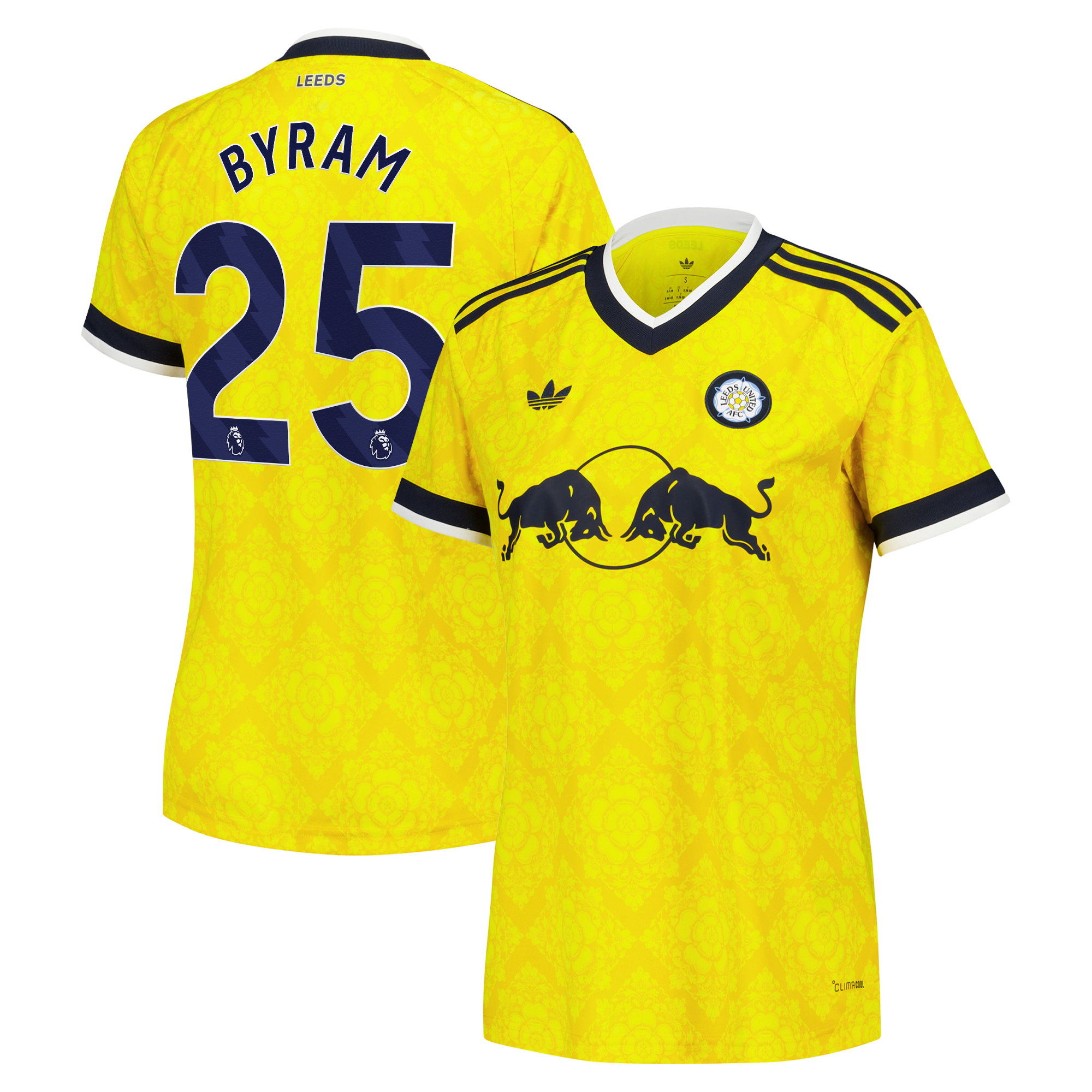 Leeds United adidas Away Shirt 2026-27 - Womens with Byram 25 printing, , rebel_hi-res
