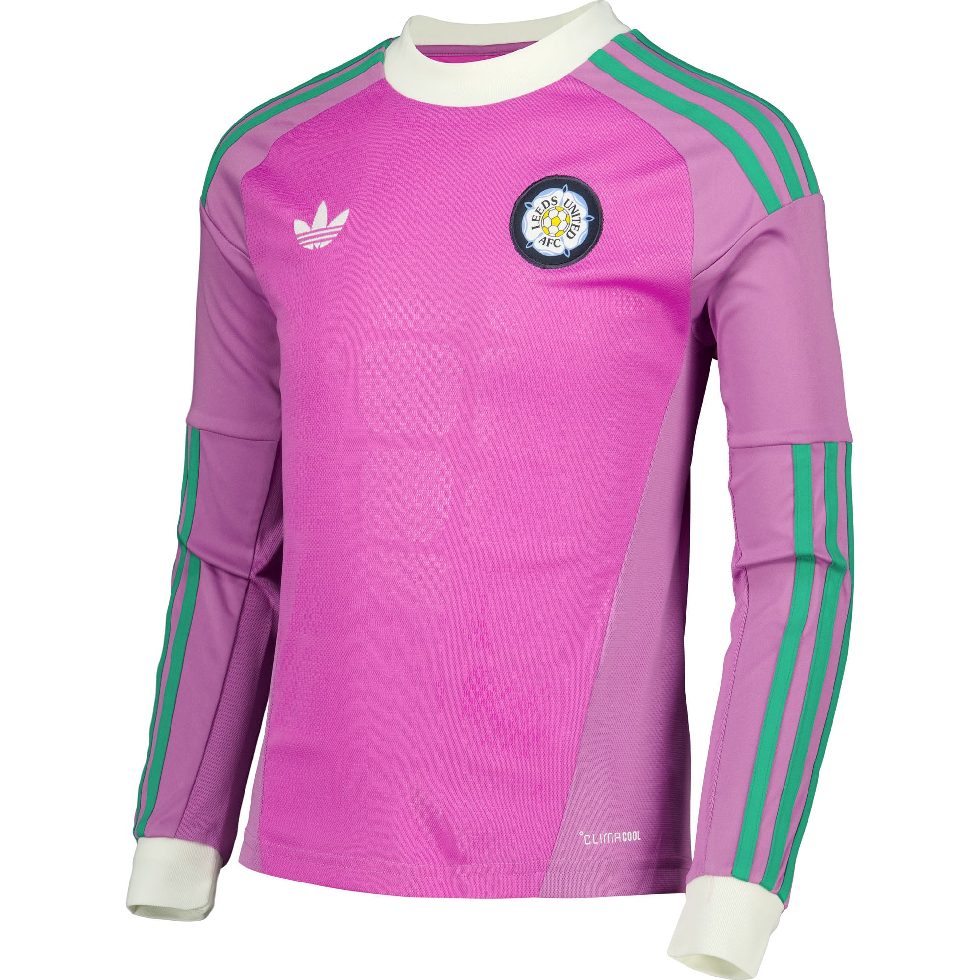 Leeds United adidas Goalkeeper Shirt 2026-27 - Long Sleeve - Kids with Perri 23 printing, , rebel_hi-res