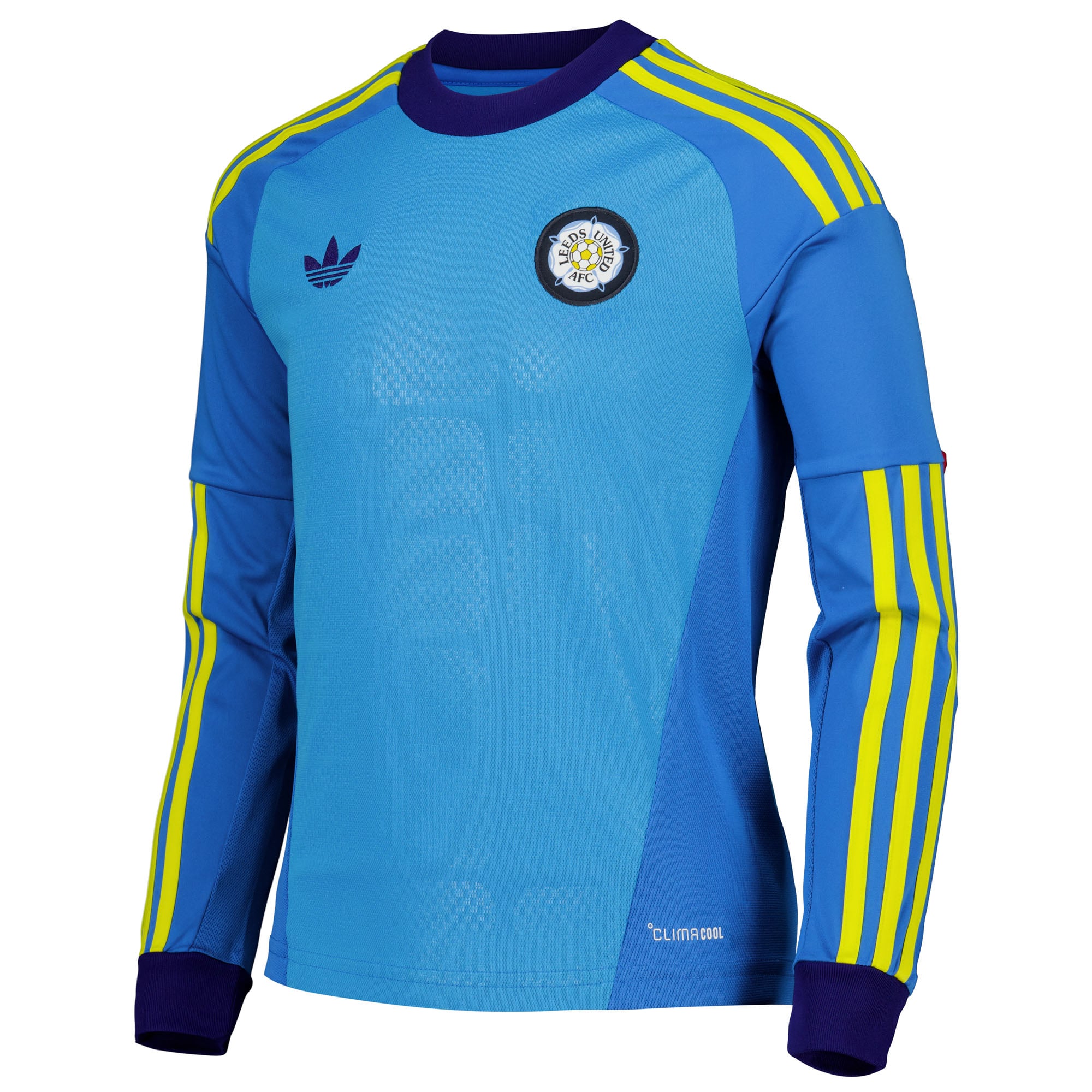 Leeds United adidas Goalkeeper Shirt 2026-27 - Long Sleeve - Kids with Perri 23 printing, , rebel_hi-res