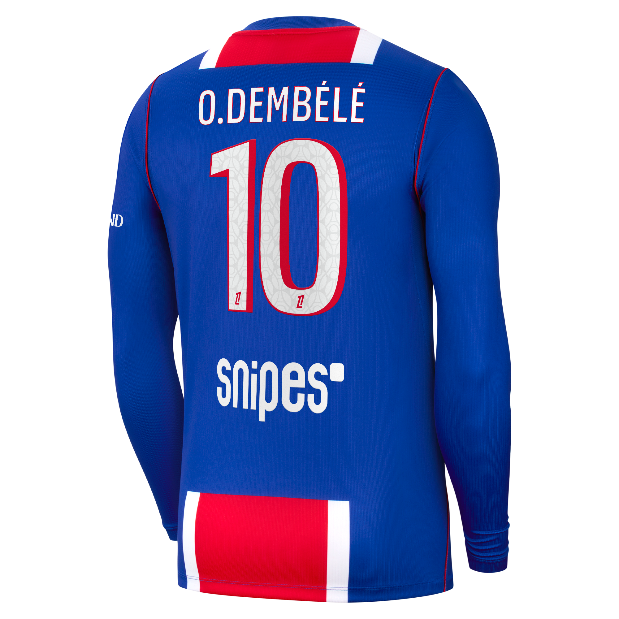 PSG Nike Home Stadium Long Sleeve Shirt 2026-27 with O.Demb&eacute;l&eacute; 10 printing, , rebel_hi-res