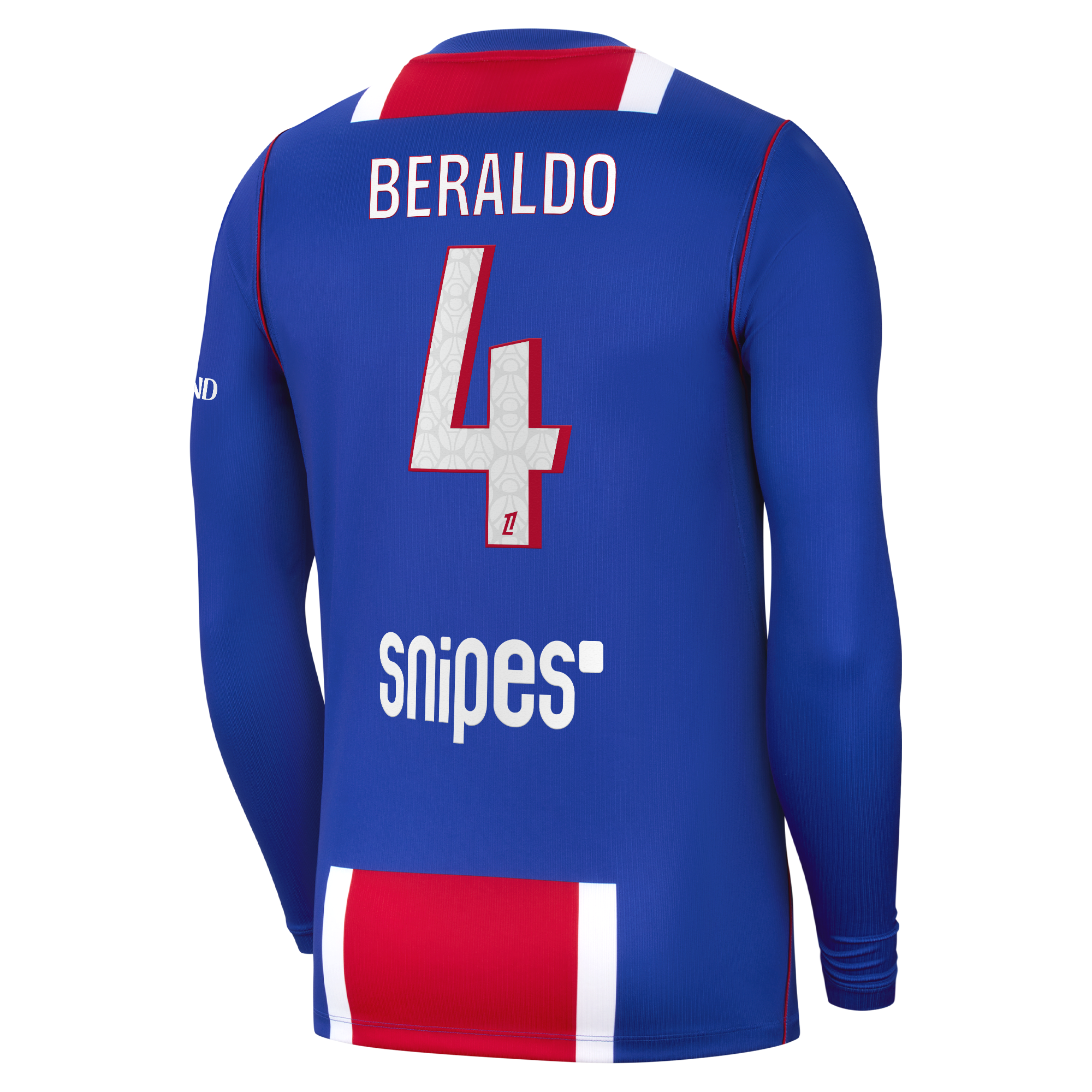 PSG Nike Home Stadium Long Sleeve Shirt 2026-27 with Beraldo 4 printing, , rebel_hi-res