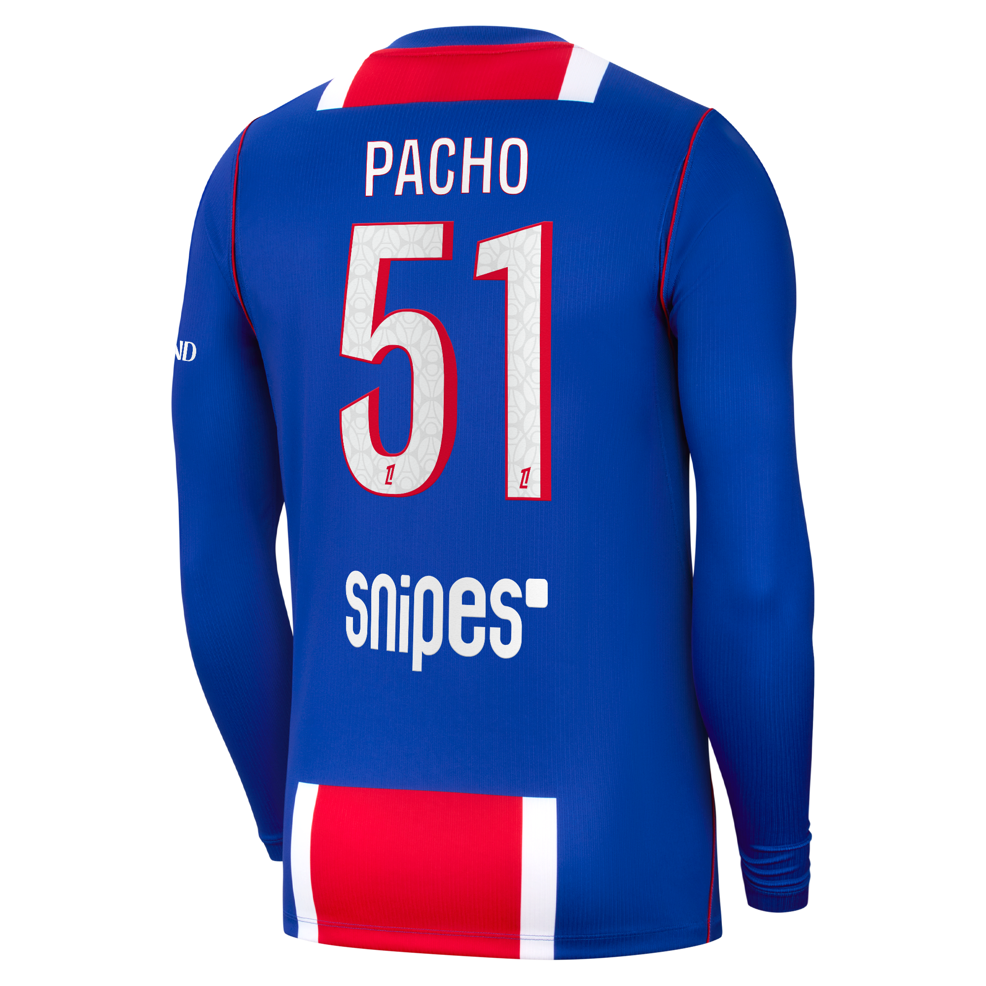 PSG Nike Home Stadium Long Sleeve Shirt 2026-27 with Pacho 51 printing, , rebel_hi-res