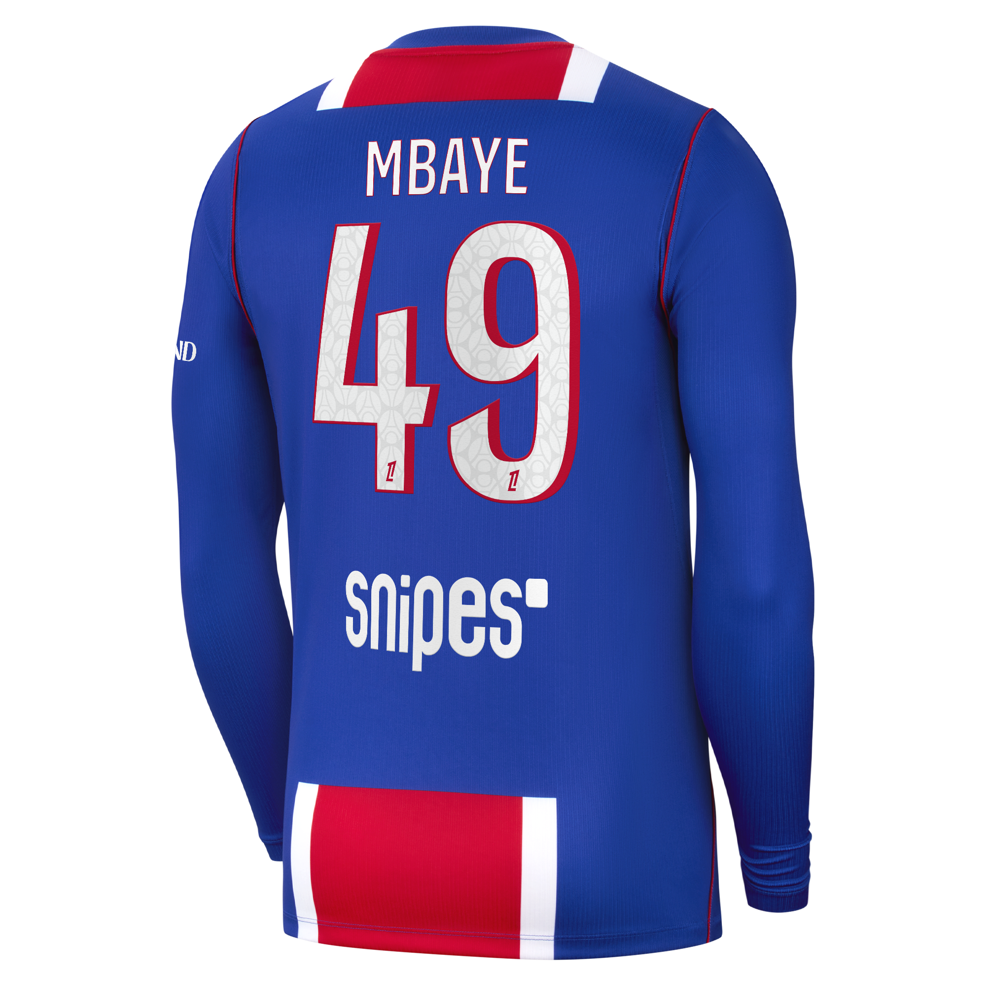 PSG Nike Home Stadium Long Sleeve Shirt 2026-27 with Mbaye 49 printing, , rebel_hi-res