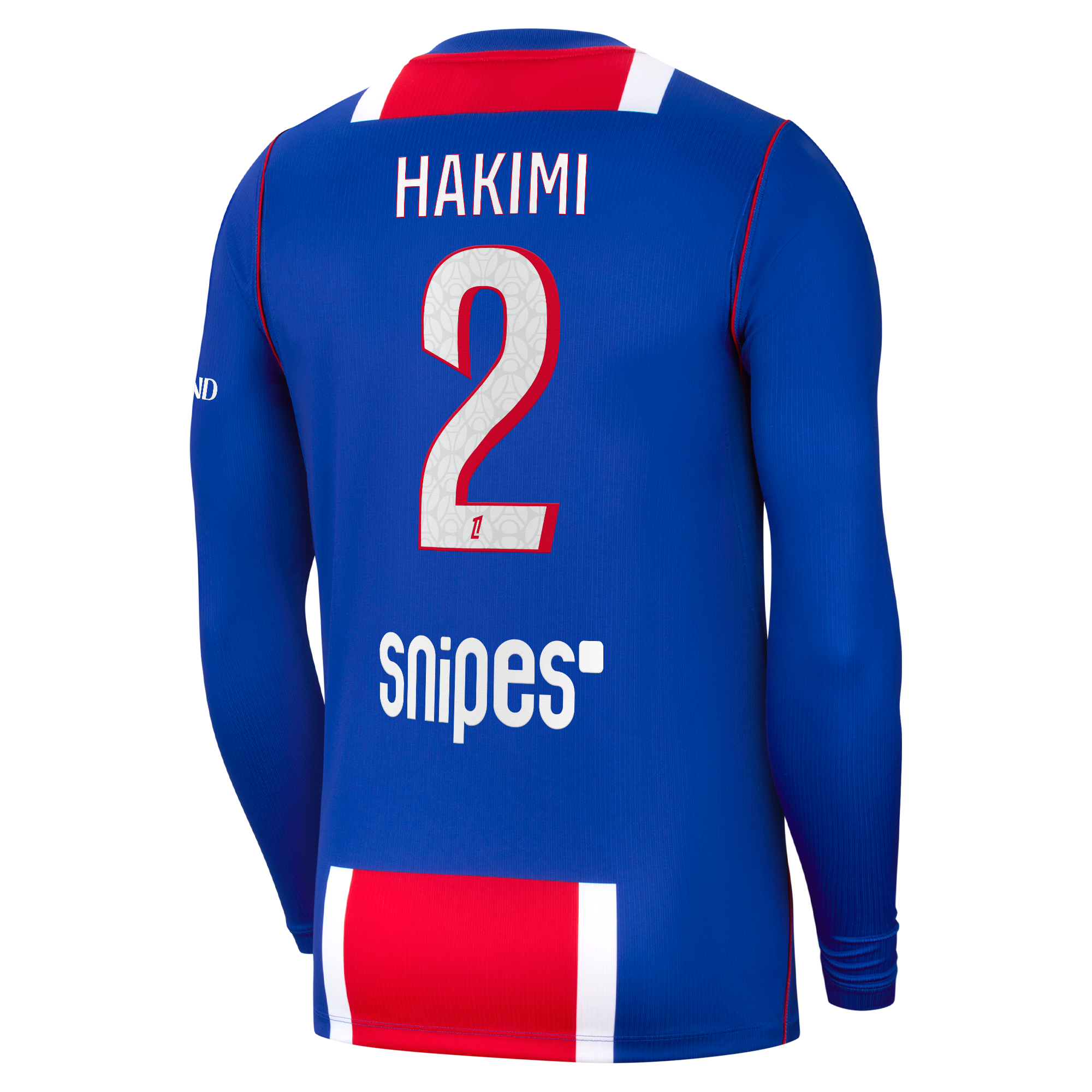 PSG Nike Home Stadium Long Sleeve Shirt 2026-27 with Hakimi 2 printing, , rebel_hi-res