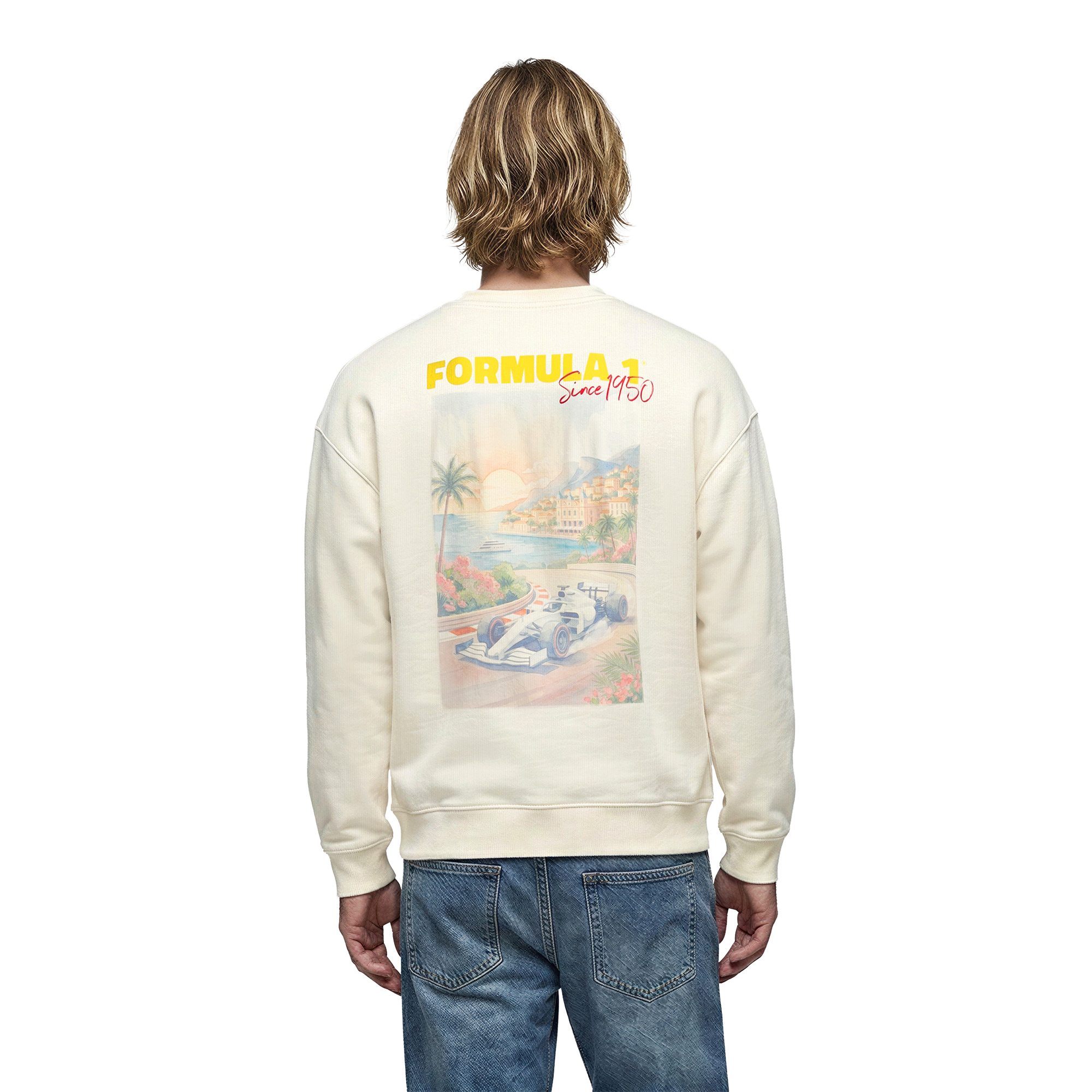 Formula 1 Retro Graphic Crew Sweatshirt - Off White, , rebel_hi-res