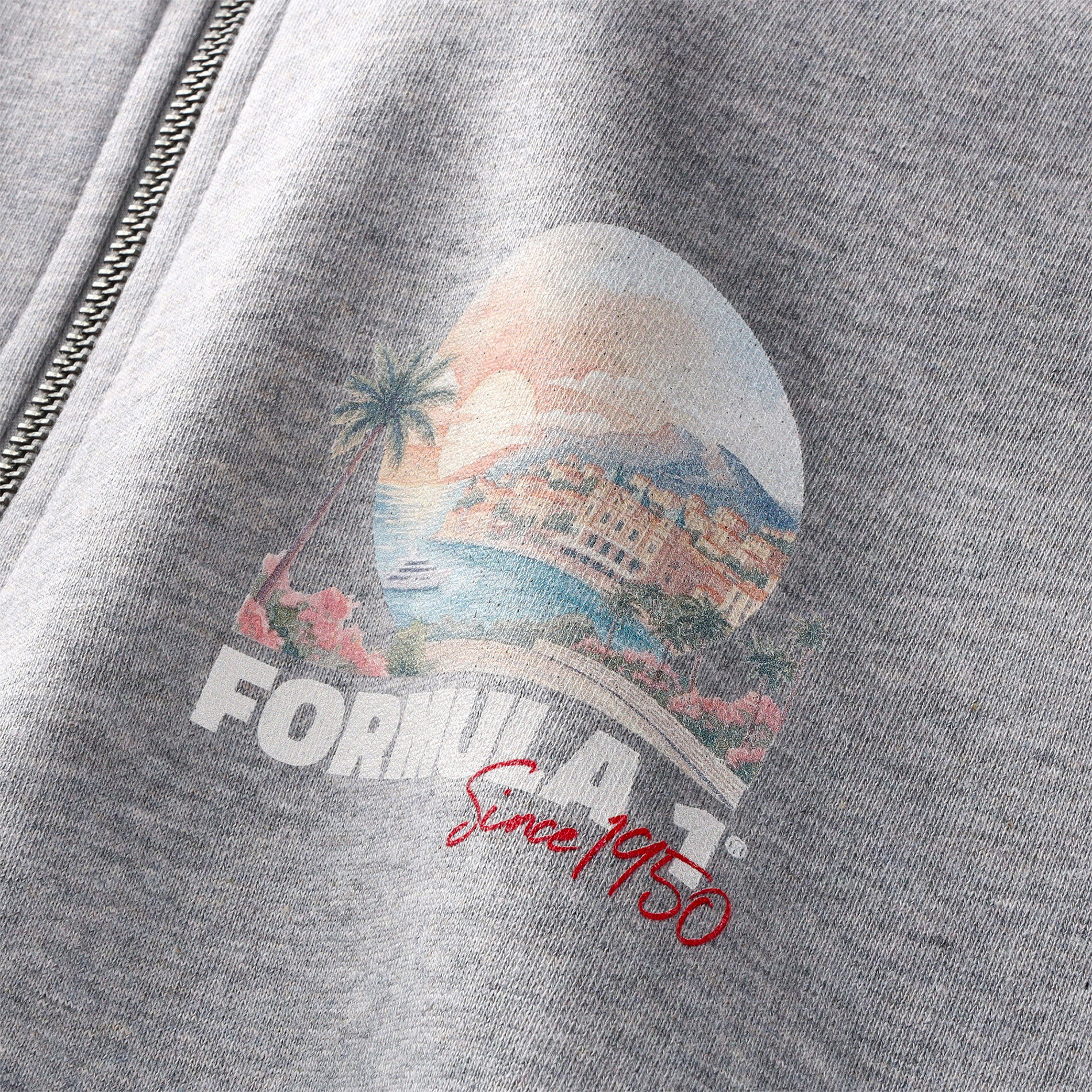 Formula 1 Retro Graphic 1/4 Zip Sweatshirt - Grey, , rebel_hi-res