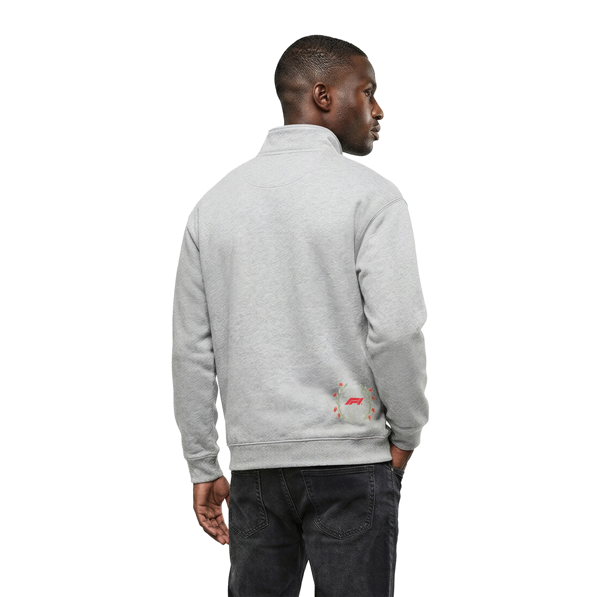 Formula 1 Retro Graphic 1/4 Zip Sweatshirt - Grey, , rebel_hi-res