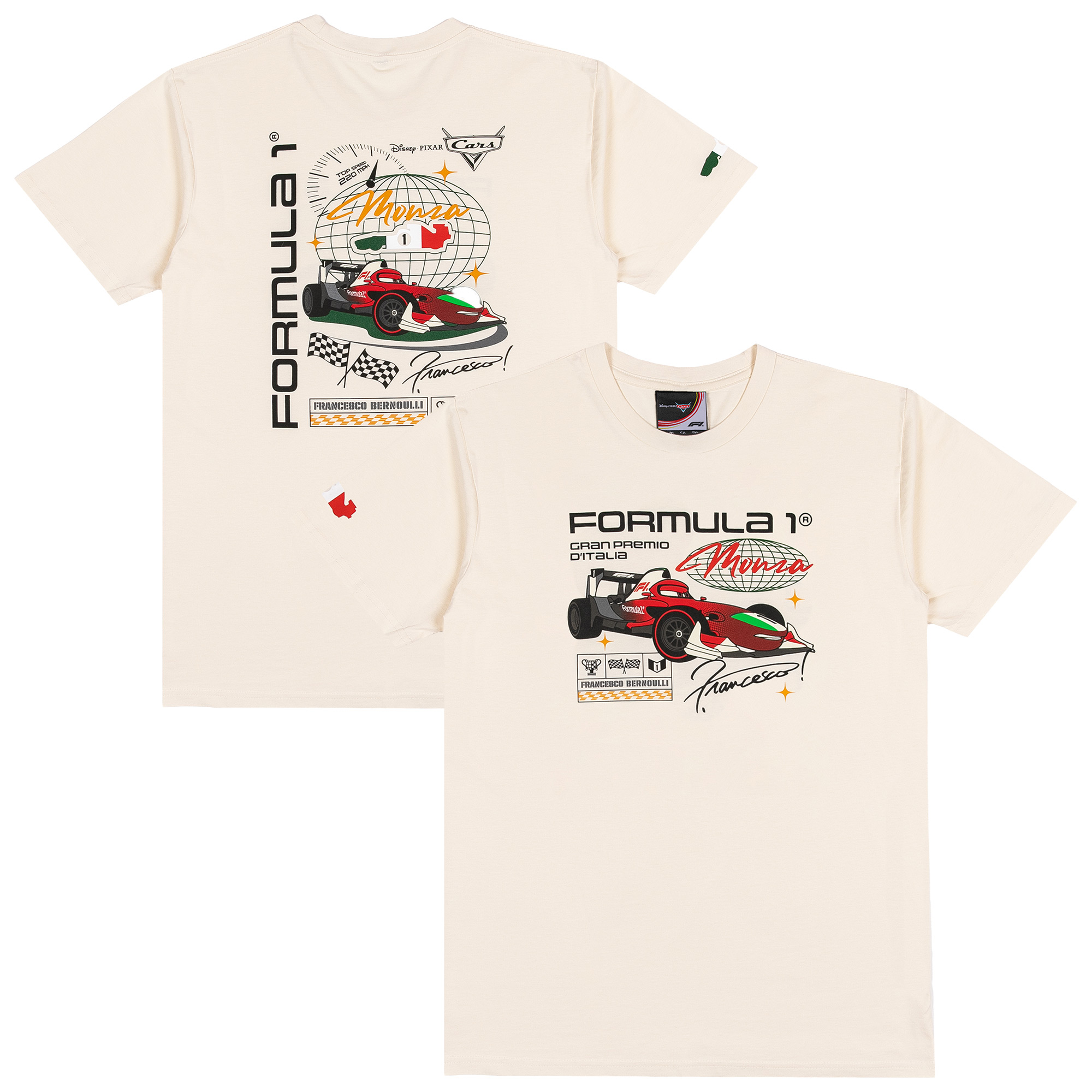 Formula 1 X Disney Monza 2026 Cars Francesco Bernoulli T-Shirt - Ivory - Unisex, , rebel_hi-res