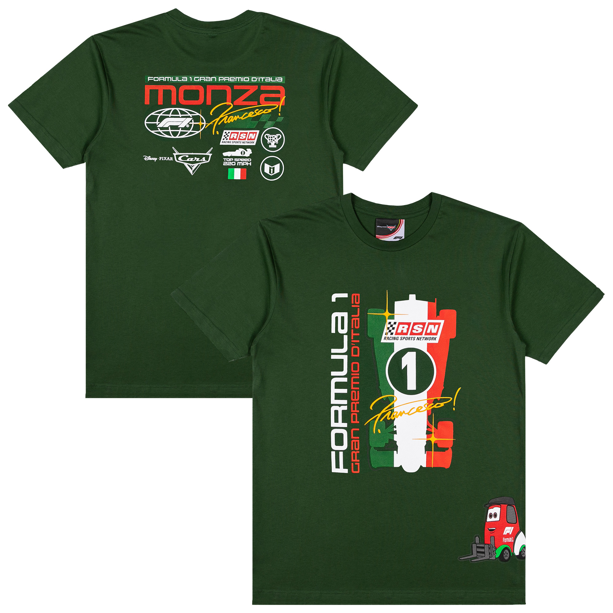 Formula 1 X Disney Monza 2026 Cars Pitty T-Shirt - Racing Green - Unisex, , rebel_hi-res