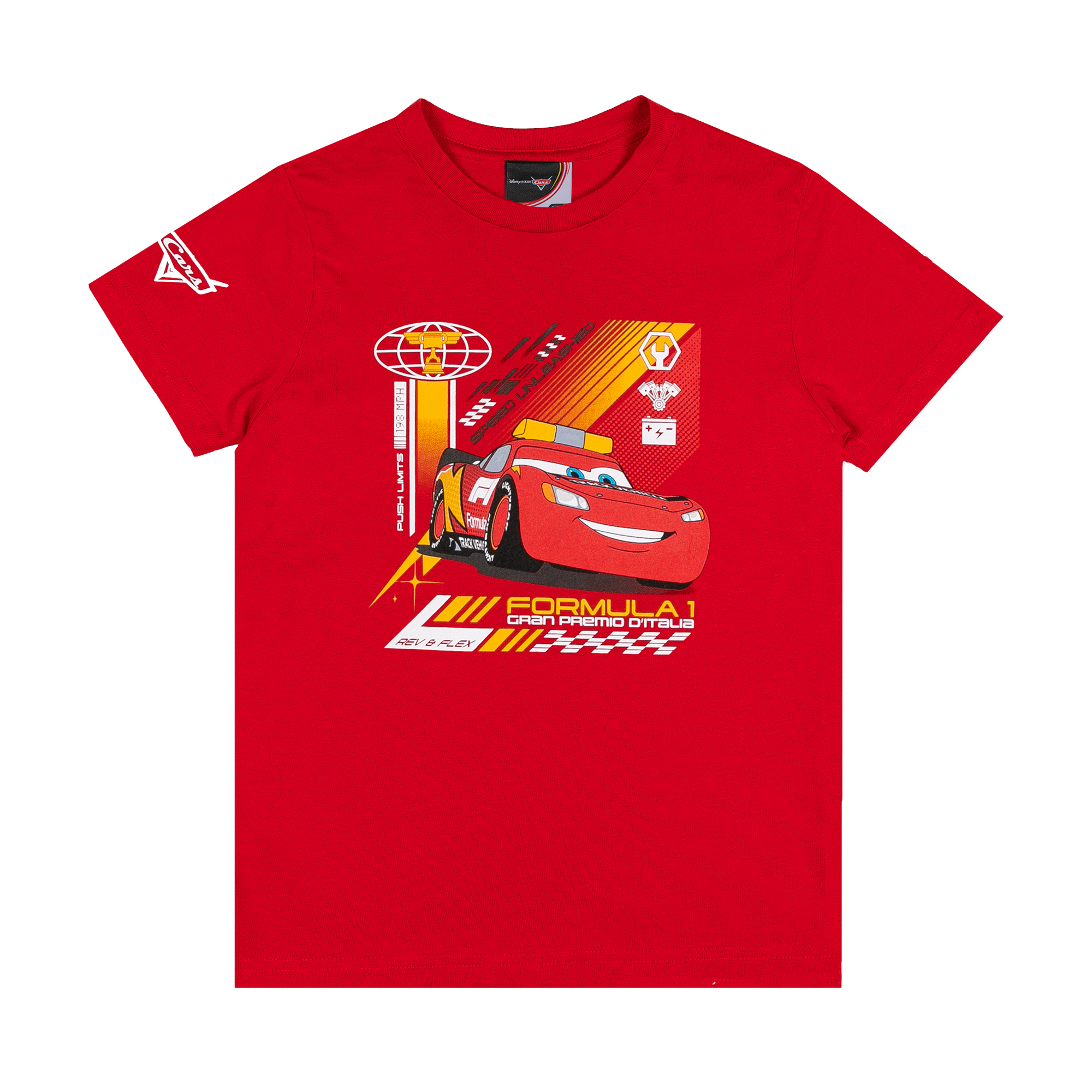 Formula 1 X Disney Monza 2026 Cars Lightning McQueen T-Shirt - Red - Kids, , rebel_hi-res